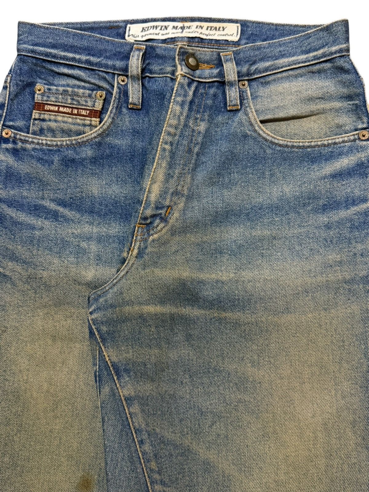 Edwin Vintage 90s Edwin Made In Italy Mud Wash Faded Whisker Style Size US 28 / EU 44 - 3 Thumbnail
