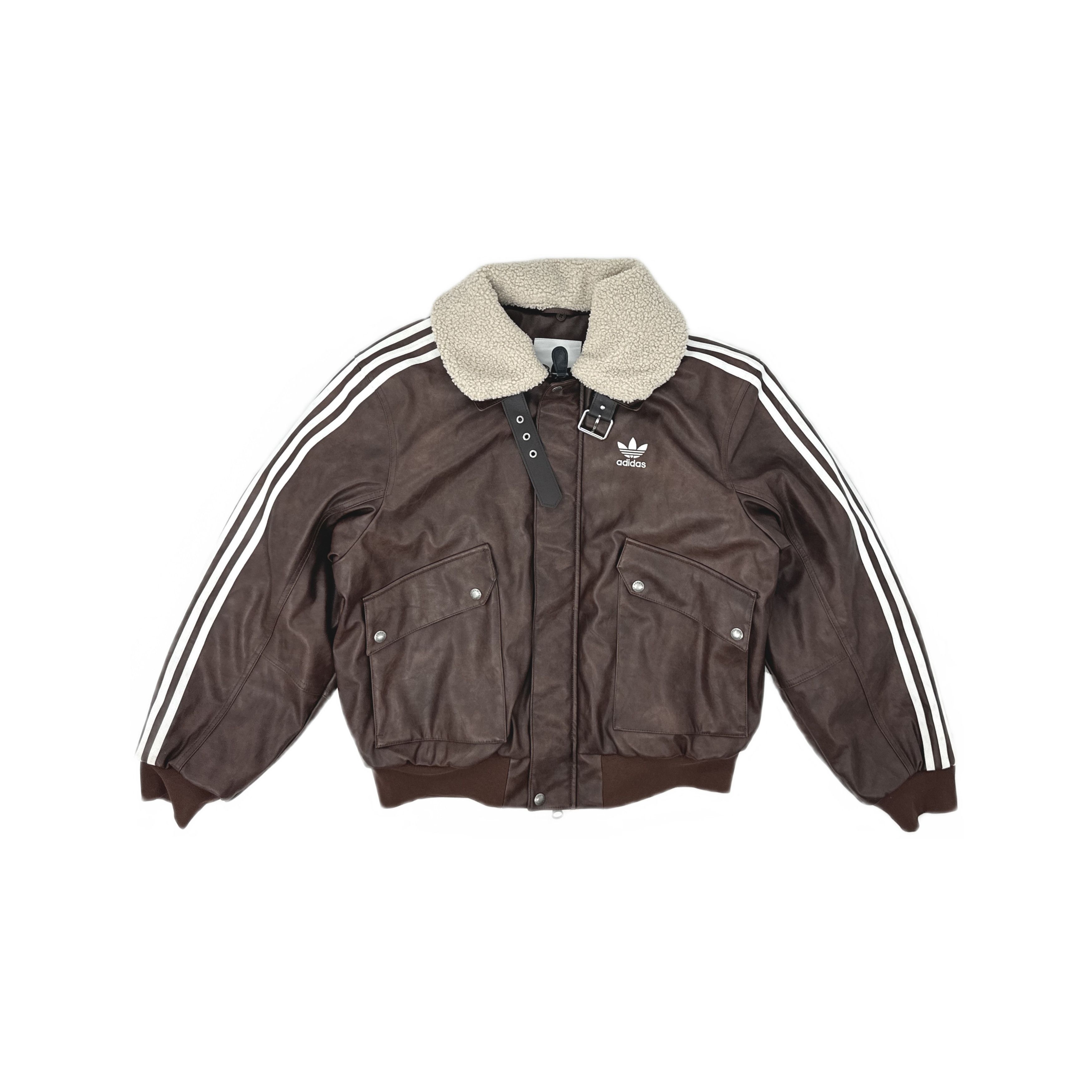 Adidas Adidas Originals Brown Shearling Collar Bomber Jacket M Size US M / EU 48-50 / 2 - 1 Thumbnail