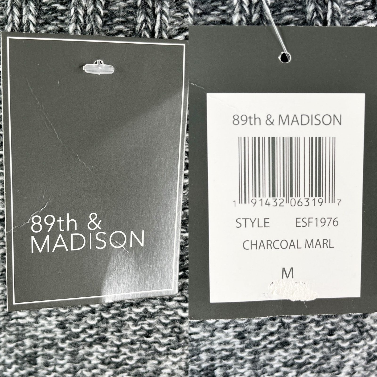 Other 89th & Madison Sweater Charcoal Marled Gray White Medium New Size M / US 6-8 / IT 42-44 - 5 Thumbnail