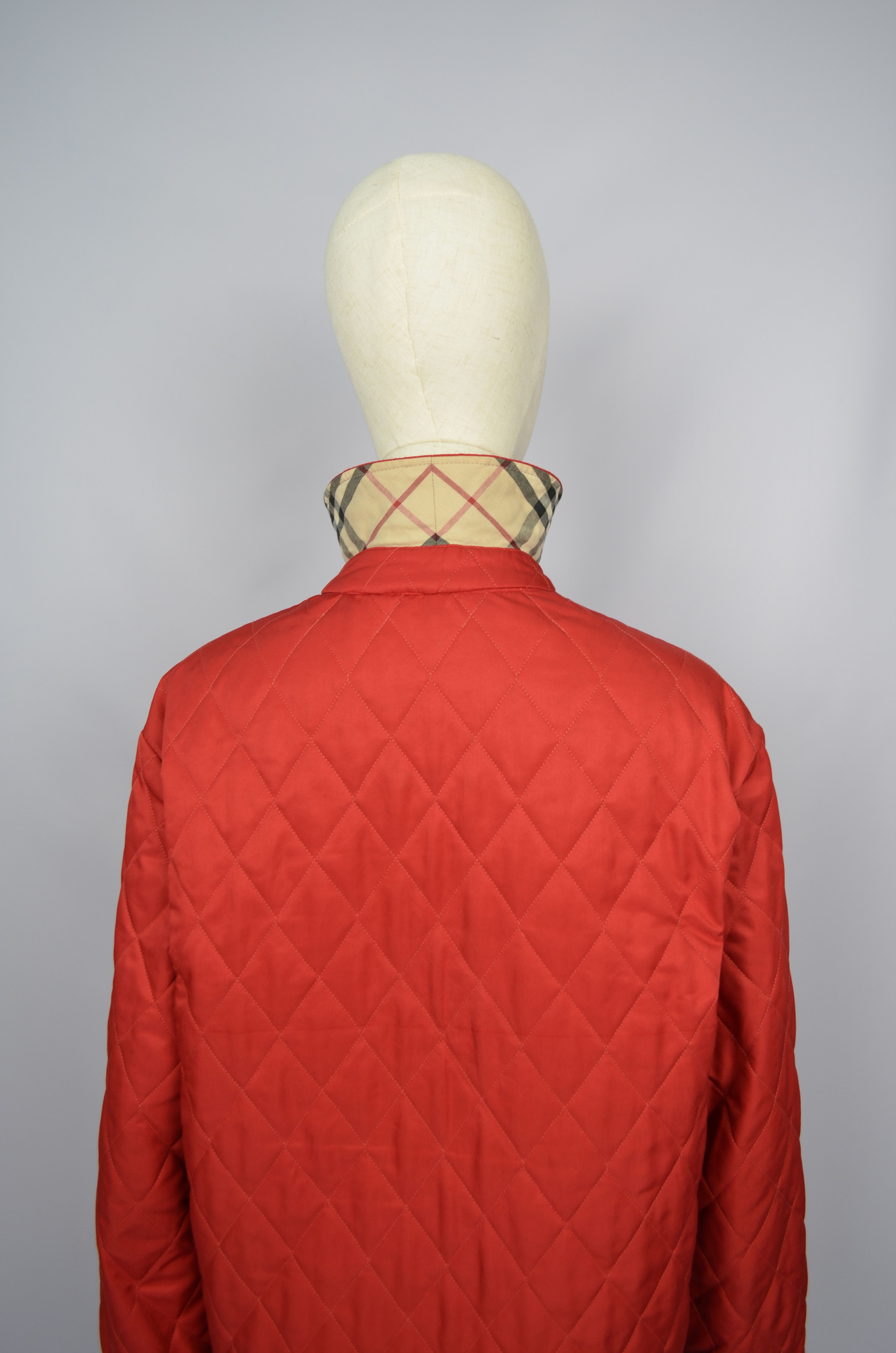 Burberry Burberry Quilted Red Jacket Nova Check Size S RARE P2P 20'4" Size S / US 4 / IT 40 - 9 Thumbnail