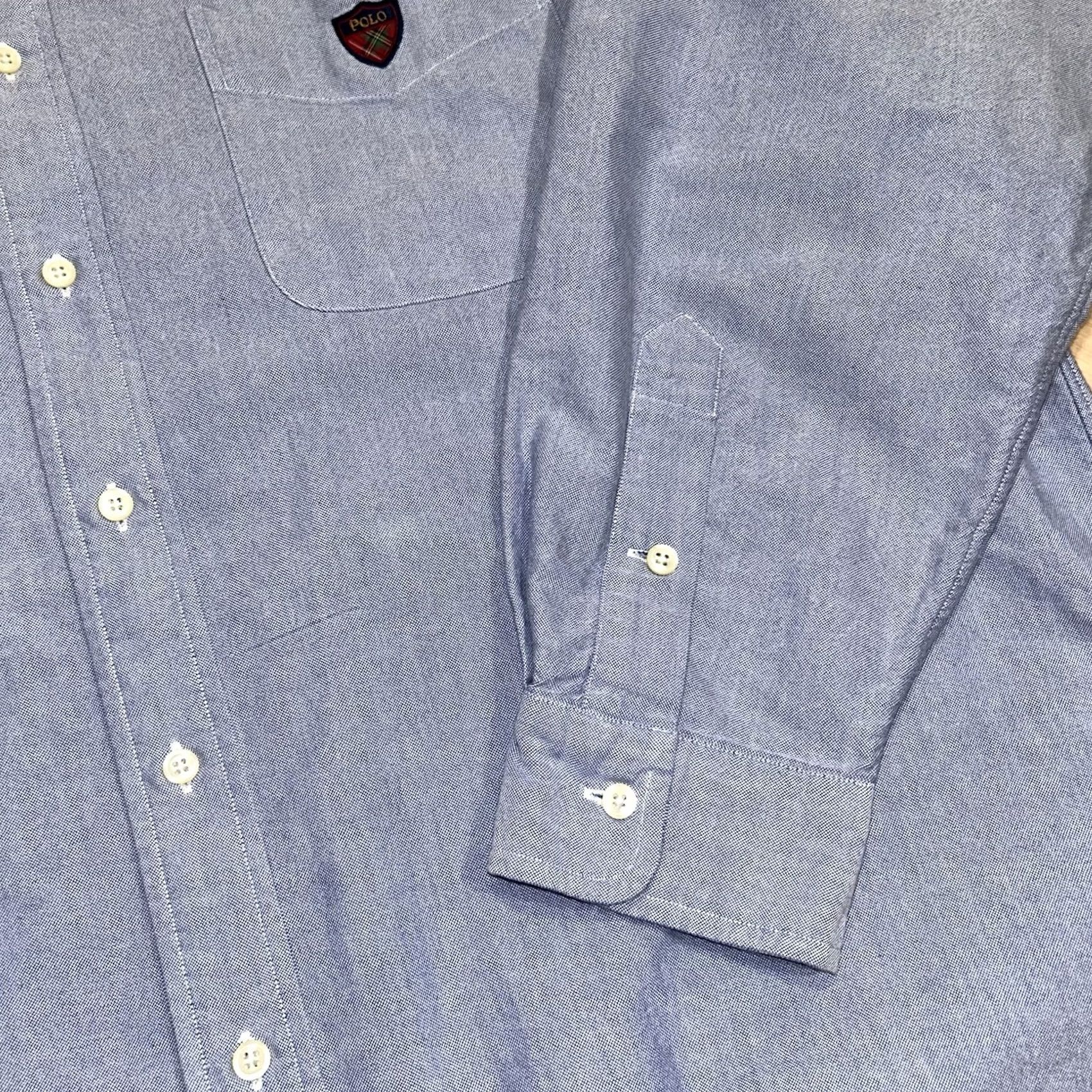 Polo Ralph Lauren VINTAGE Polo Ralph Lauren Button Up Chambray Shirt Long Sleeve Men’s XL Blue Solid Size US XL / EU 56 / 4 - 3 Thumbnail