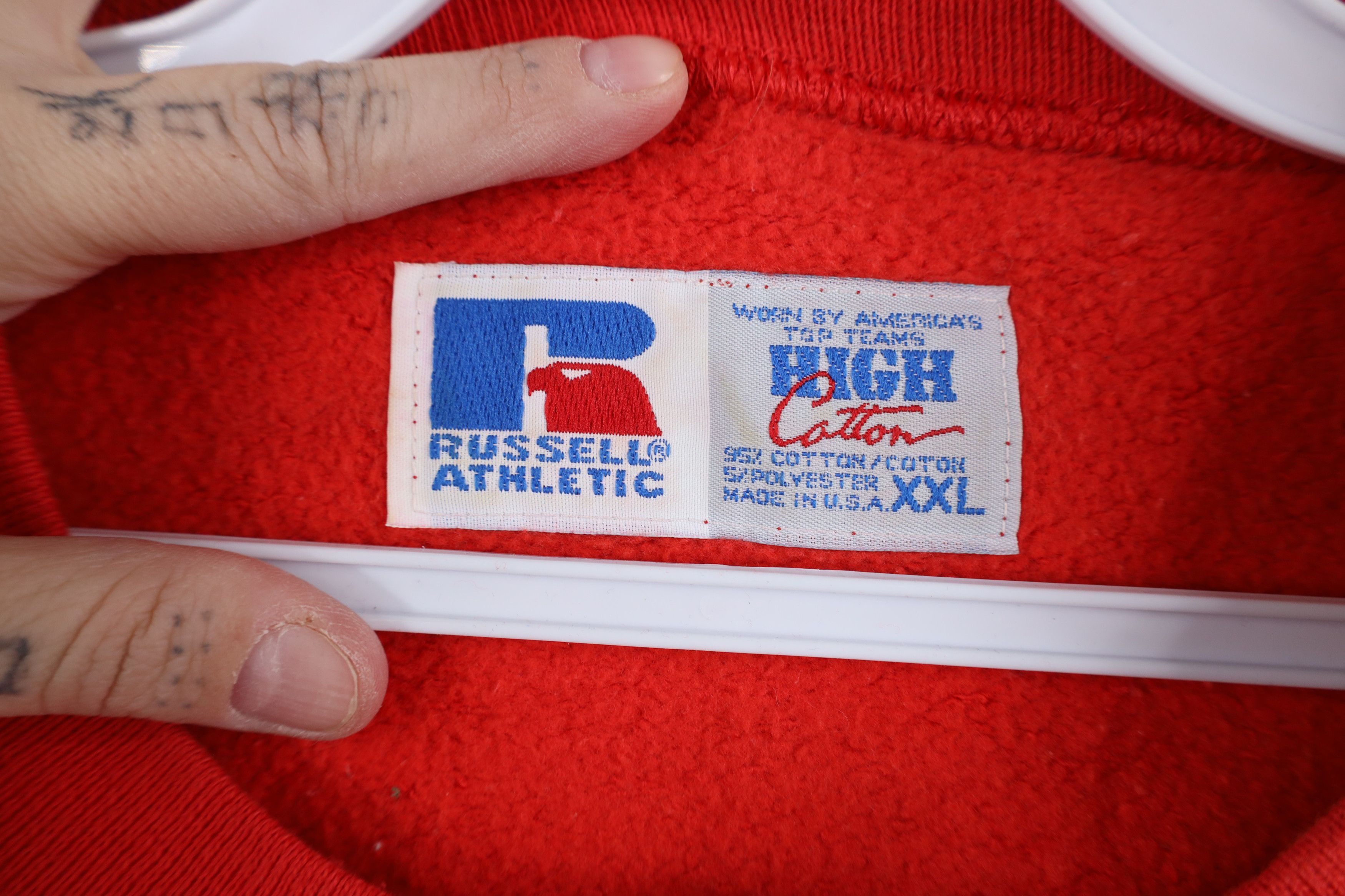 Russell Athletic Vintage 90s Russell Athletic Crewneck Sweatshirt USA Red Size US XXL / EU 58 / 5 - 9 Thumbnail
