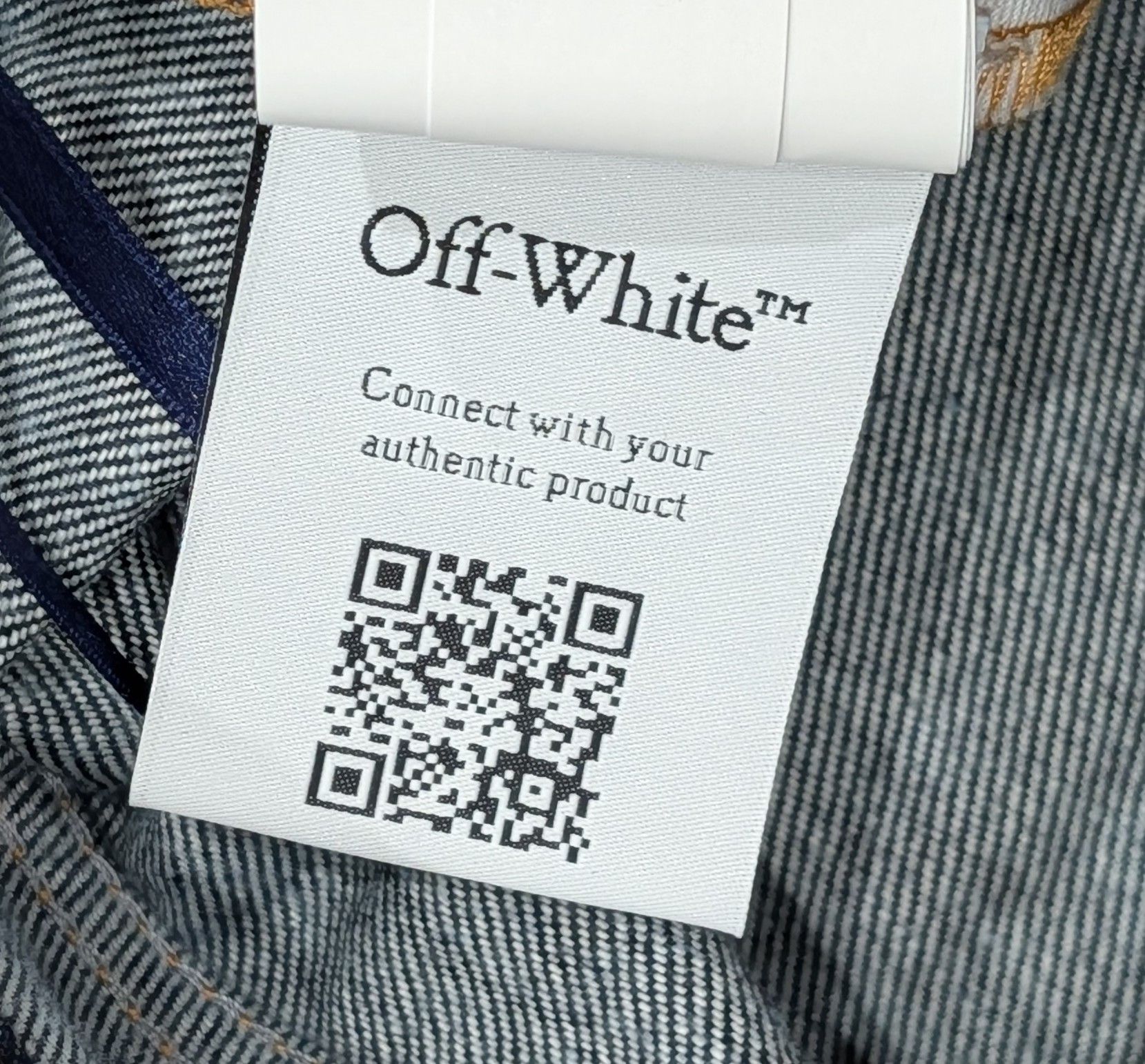 Off-White OFF-WHITE 90s Logo Baggy Jeans Raw Blue/Gold 36 Size US 36 / EU 52 - 14 Thumbnail