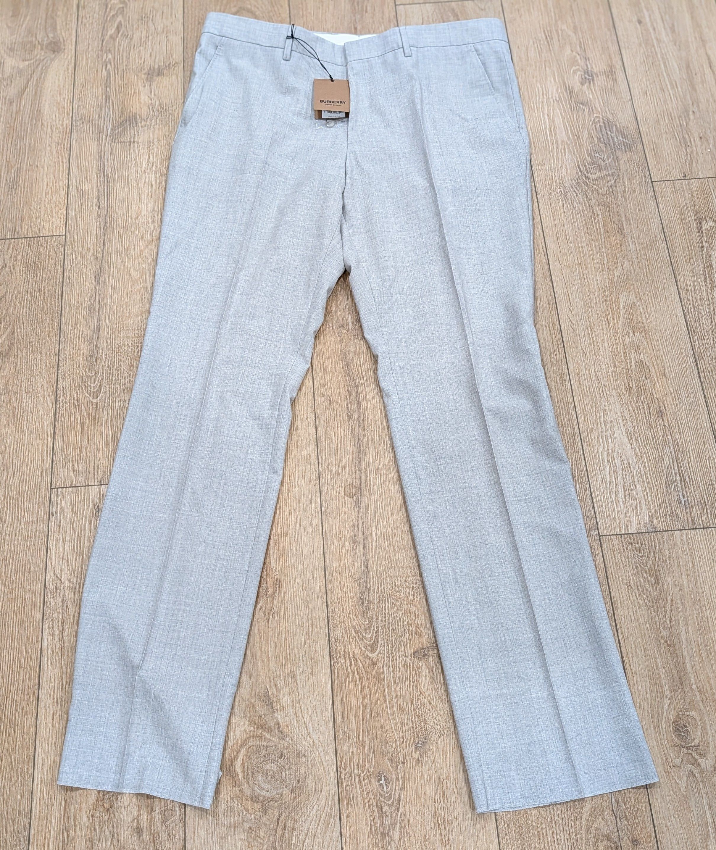 Burberry Burberry Straight Leg Wool Trousers Grey Taupe 52 US 36 Size US 36 / EU 52 - 1 Thumbnail