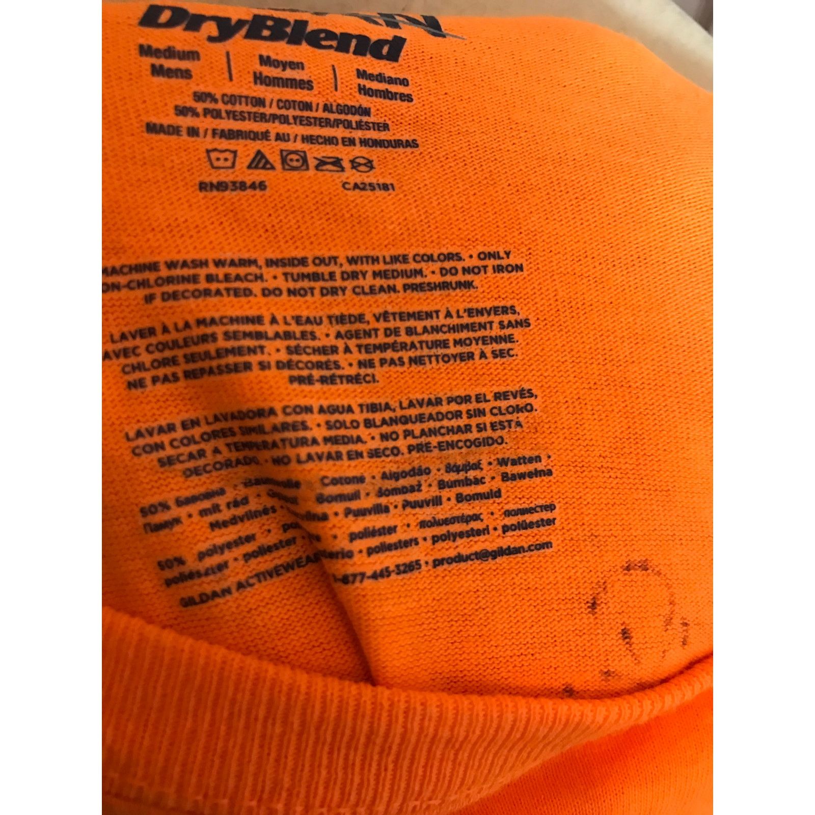 Gildan GILDAN DRYBLEND T-Shirt Men's M Orange Short Sleeve Size US M / EU 48-50 / 2 - 5 Thumbnail