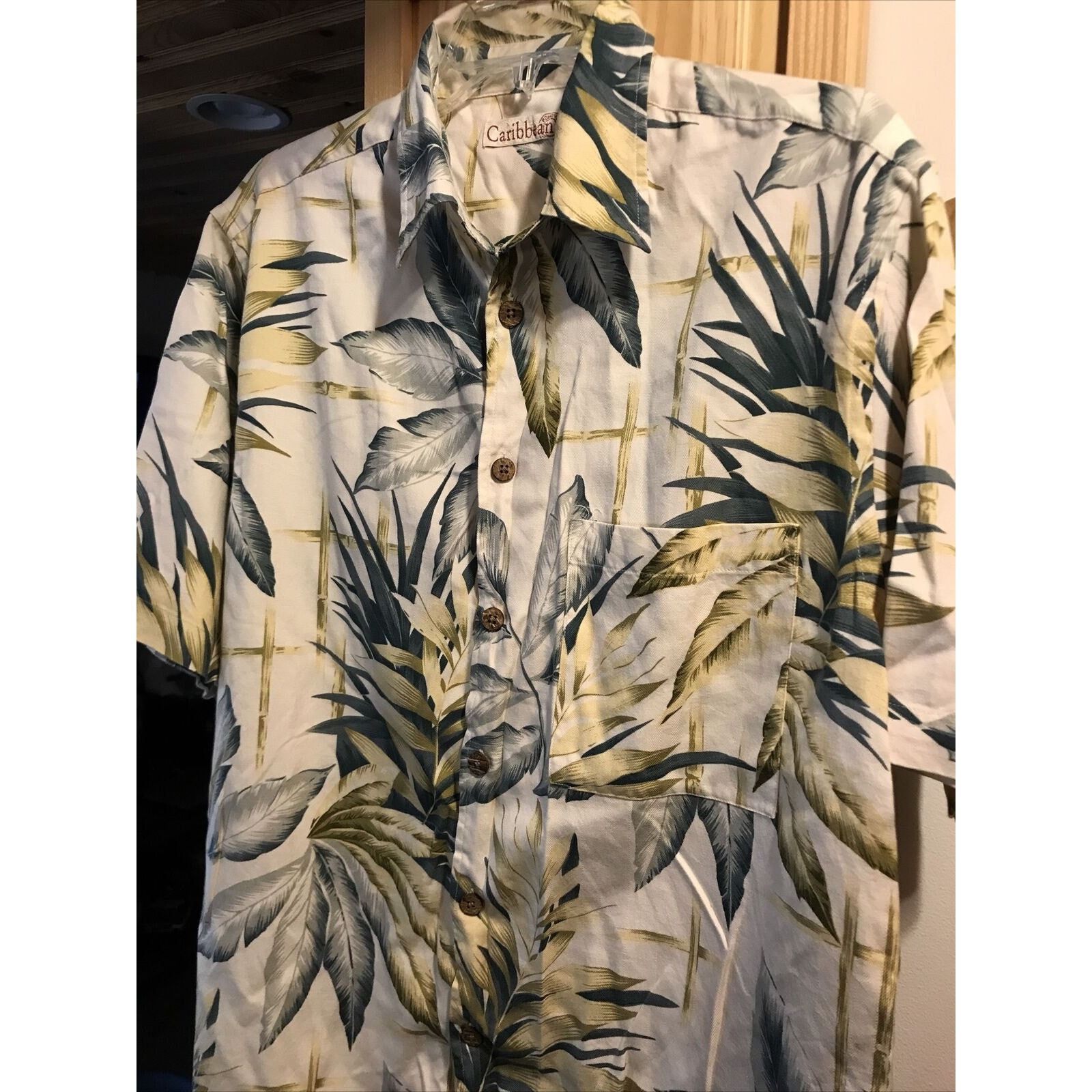 Caribbean Caribbean Men’s M Floral SS Button Silk Blend Hawaiian Shirt Size US M / EU 48-50 / 2 - 2 Thumbnail