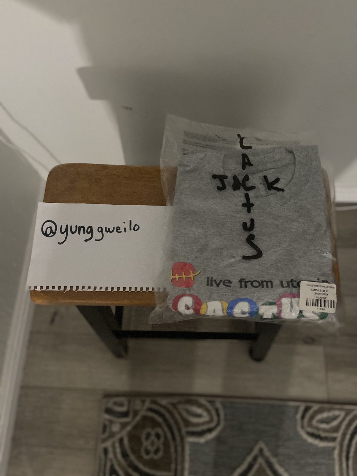 image of Travis Scott X Mcdonald’S Live From Utopia L/s T-Shirt Ds in Grey, Men's (Size XL)