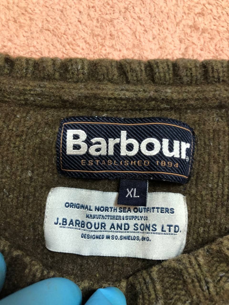 Barbour BARBOUR Dark Green Knit Crewneck Pullover Sweater Size US XL / EU 56 / 4 - 2 Thumbnail
