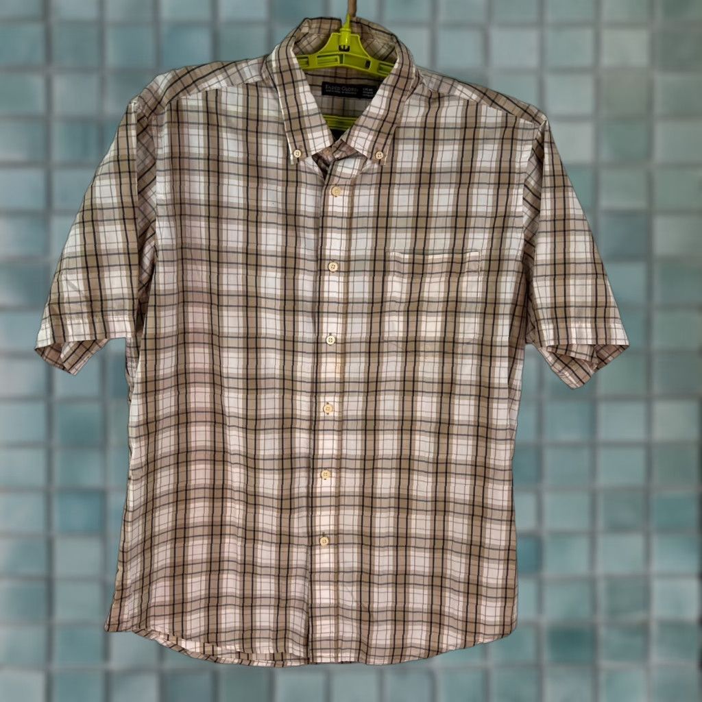 Faded Glory Faded Glory Plaid Button Down Shirt Mens Size M Tan Casual Size US M / EU 48-50 / 2 - 1 Thumbnail