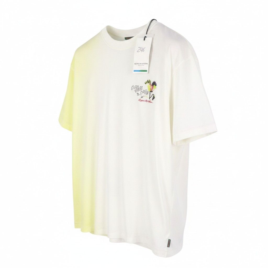 Scotch & Soda M White Graphic Print Tricot Crew Neck Short Sleeve 91042 Size US M / EU 48-50 / 2 - 1 Thumbnail
