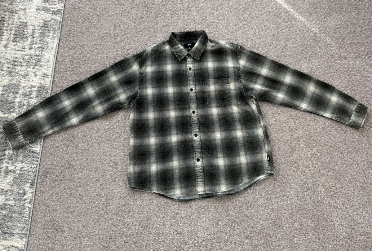 PLAID ROCCO FLANNEL SHIRT 青 M 【美品】STTUSY