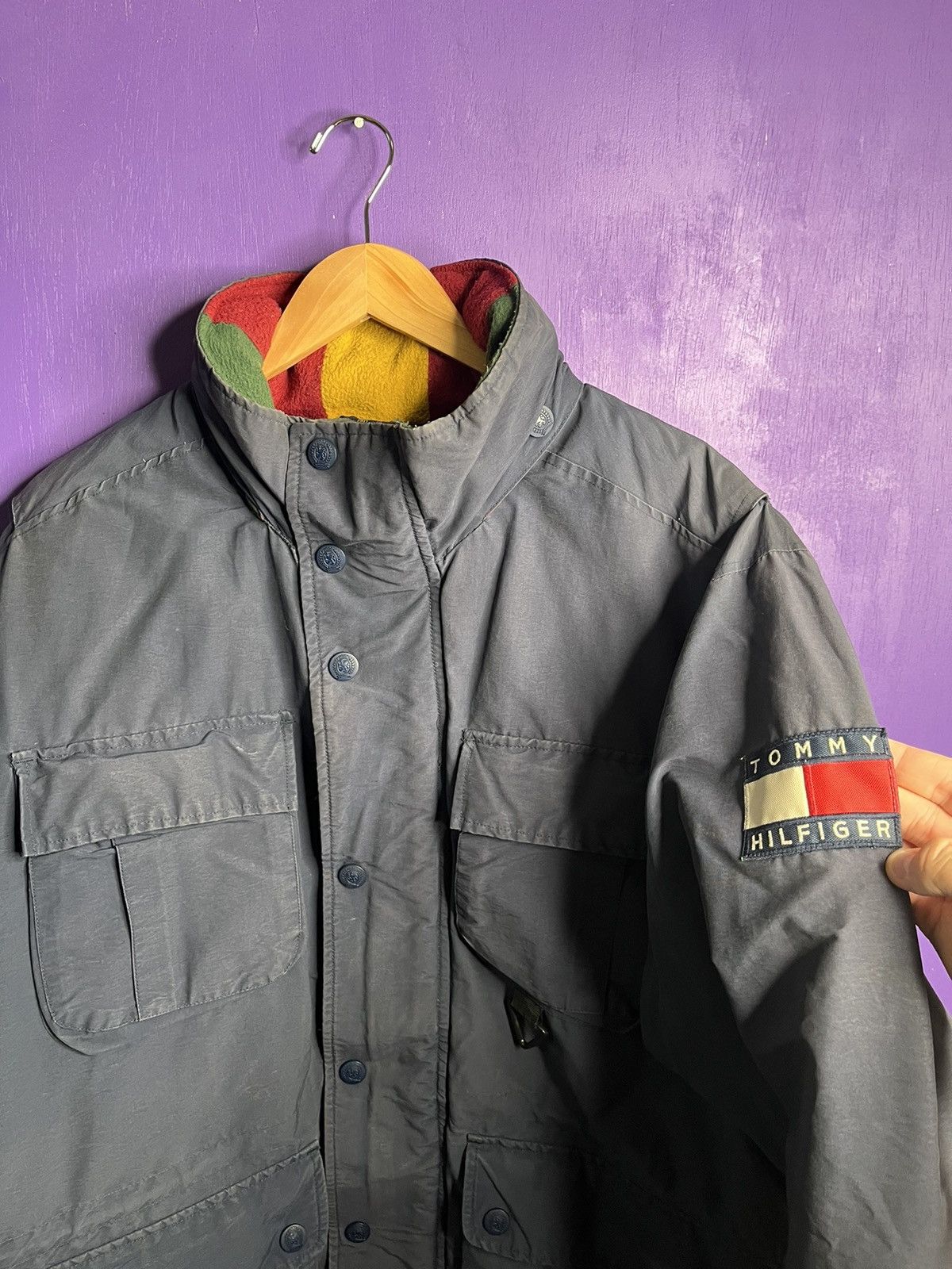 Tommy Hilfiger × Vintage Vintage 90s Tommy Hilfiger cargo puffer jacket Size US XL / EU 56 / 4 - 3 Thumbnail