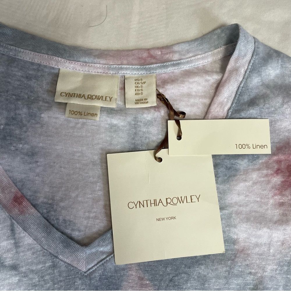 Cynthia Rowley NWT New Cynthia Rowley Tie Dye Short Sleeve Linen Top Size Size S / US 4 / IT 40 - 7 Thumbnail