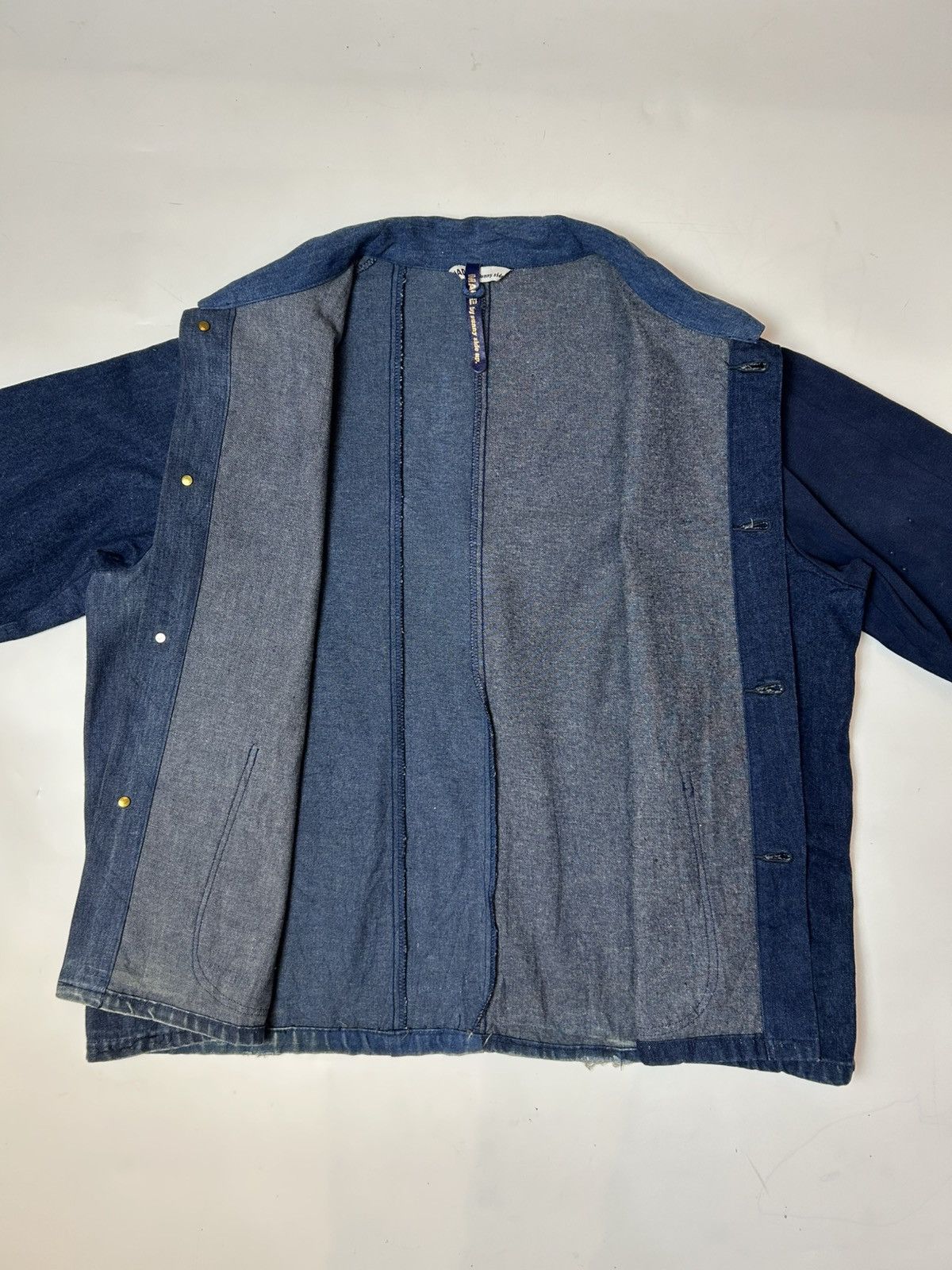 Japanese Brand SUNNY SIDE UP DENIM JACKET UNIQUE BUTTON DESIGN USED Size ONE SIZE - 3 Thumbnail