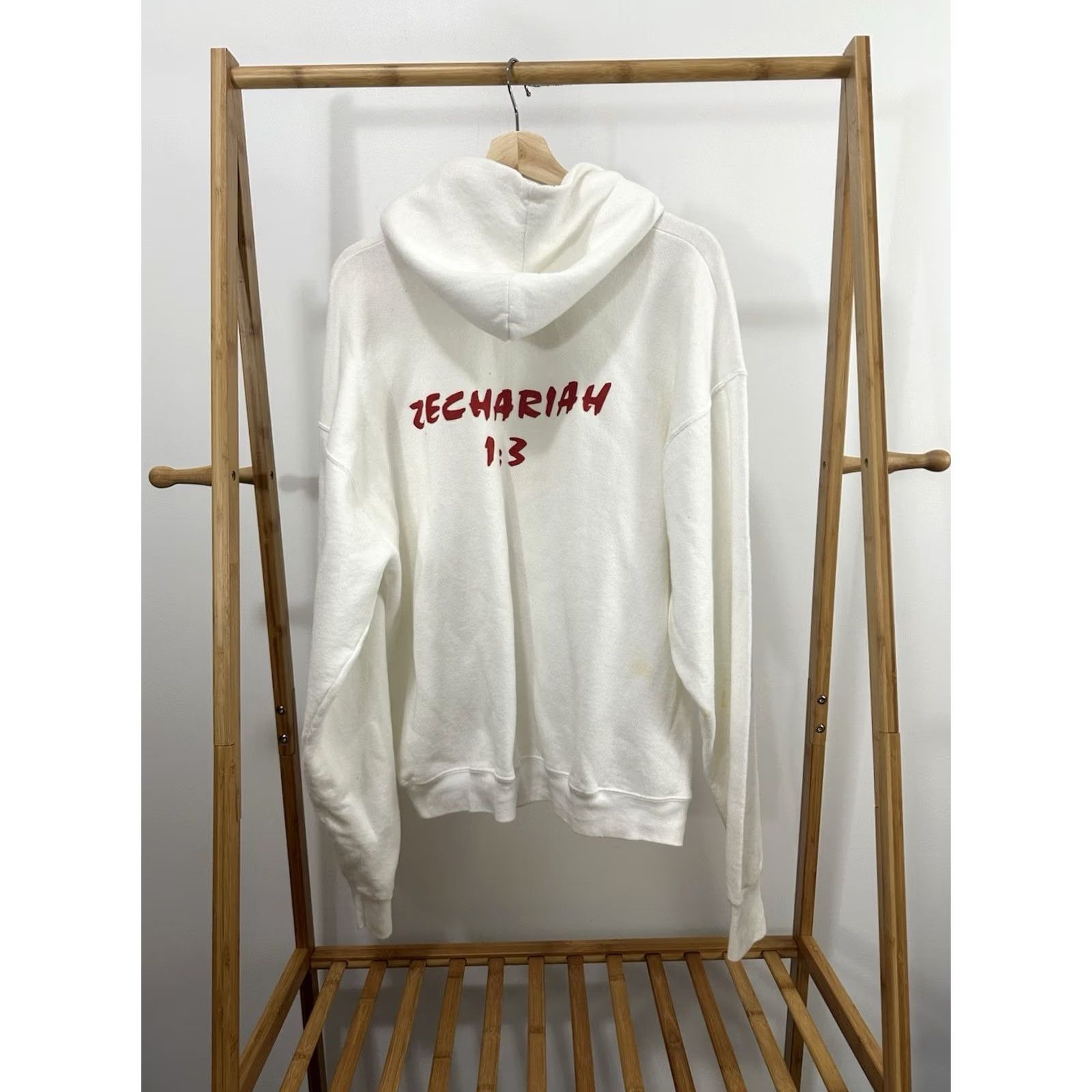 Fruit Of The Loom VTG Zechariah 1:3 U Turn Christian Jesus Lord God Return to Me Hoodie 2XL White Mens Hoodie Size US XXL / EU 58 / 5 - 2 Thumbnail