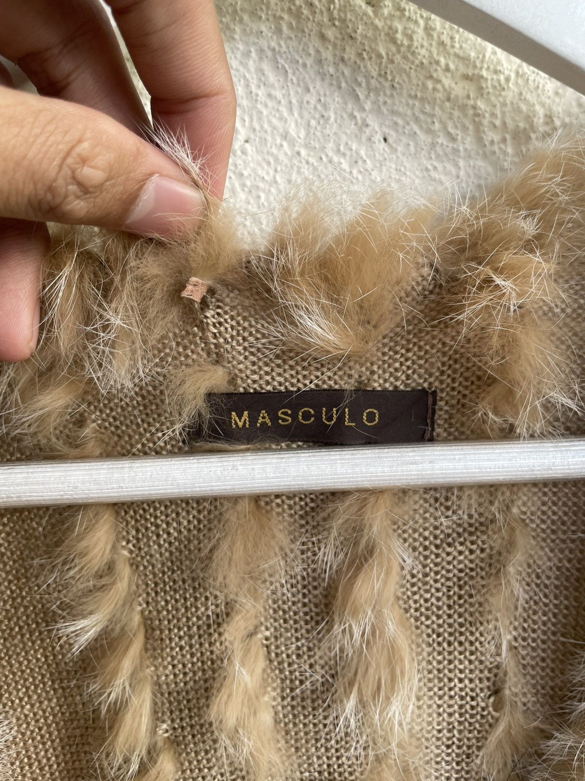 Tornado Mart 00s Fur Trim Kait Long Vest Cardigan Beige Boho Y2K 14th Goa Size 36R - 9 Thumbnail