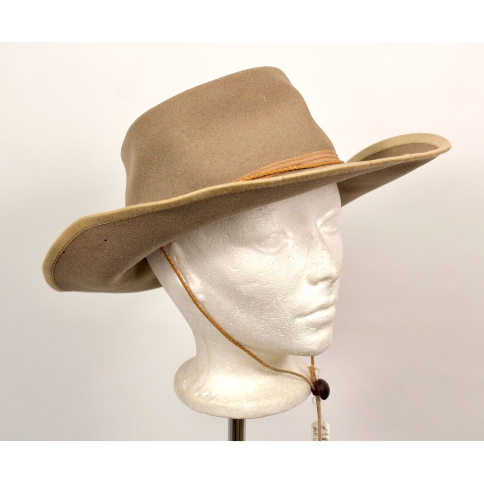 Vintage Women's Western Hat Cowboy 6 7/8 Beige Felt Brent Deluxe VTG 1950s Men’s Ladies? Size ONE SIZE - 6 Thumbnail