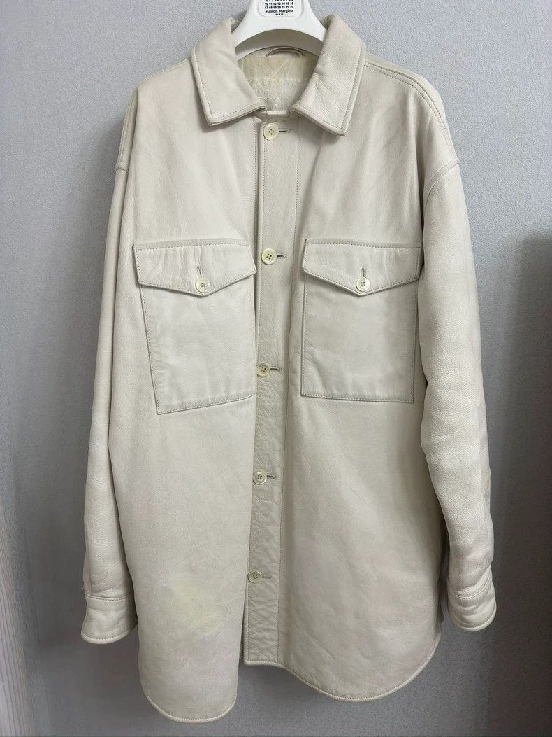 Maison Margiela White Leather Jacket by Maison Margiela Size US M / EU 48-50 / 2 - 1 Thumbnail