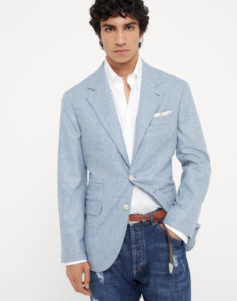 Brunello Cucinelli o1w1db10825 Suit-Yype Jacket in Blue Size US L / EU 52-54 / 3 - 1 Thumbnail