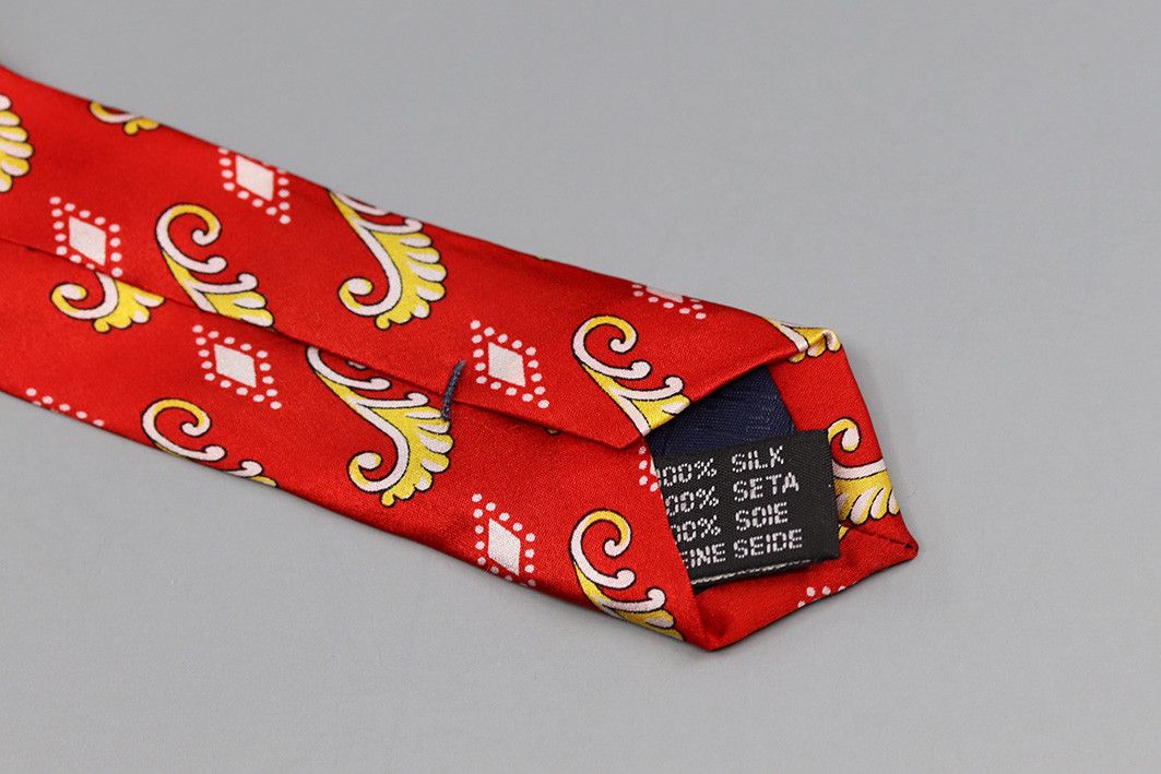 Alfred Dunhill Vintage Alfred Dunhill Red Silk Tie Size ONE SIZE - 4 Thumbnail