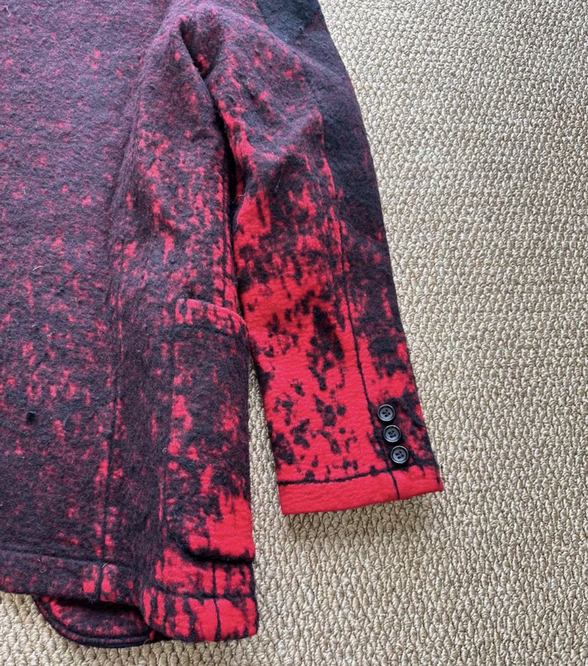 Junya Watanabe Junya Watanabe CDG Red & Black Tie-Dye Wool Jacket K23 Size US M / EU 48-50 / 2 - 8 Thumbnail