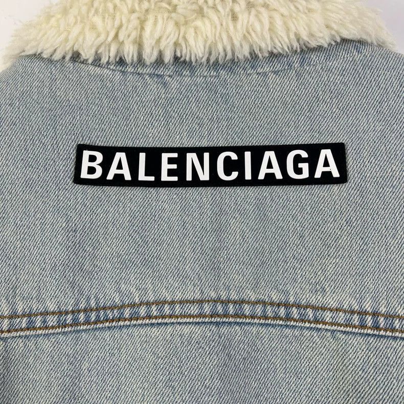 Balenciaga Balenciaga lamb fleece back logo denim jacket-2506 Size US S / EU 44-46 / 1 - 6 Thumbnail