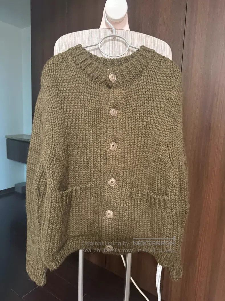 Our Legacy Our Legacy Olive Green Knit Sweater Size US S / EU 44-46 / 1 - 1 Thumbnail