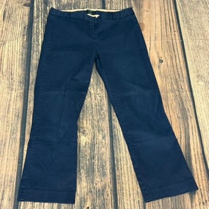 J.Crew J. Crew Women's Cropped City Fit Pants Size 00 Navy Blue Size 24" / US 00 / IT 34 - 1 Thumbnail