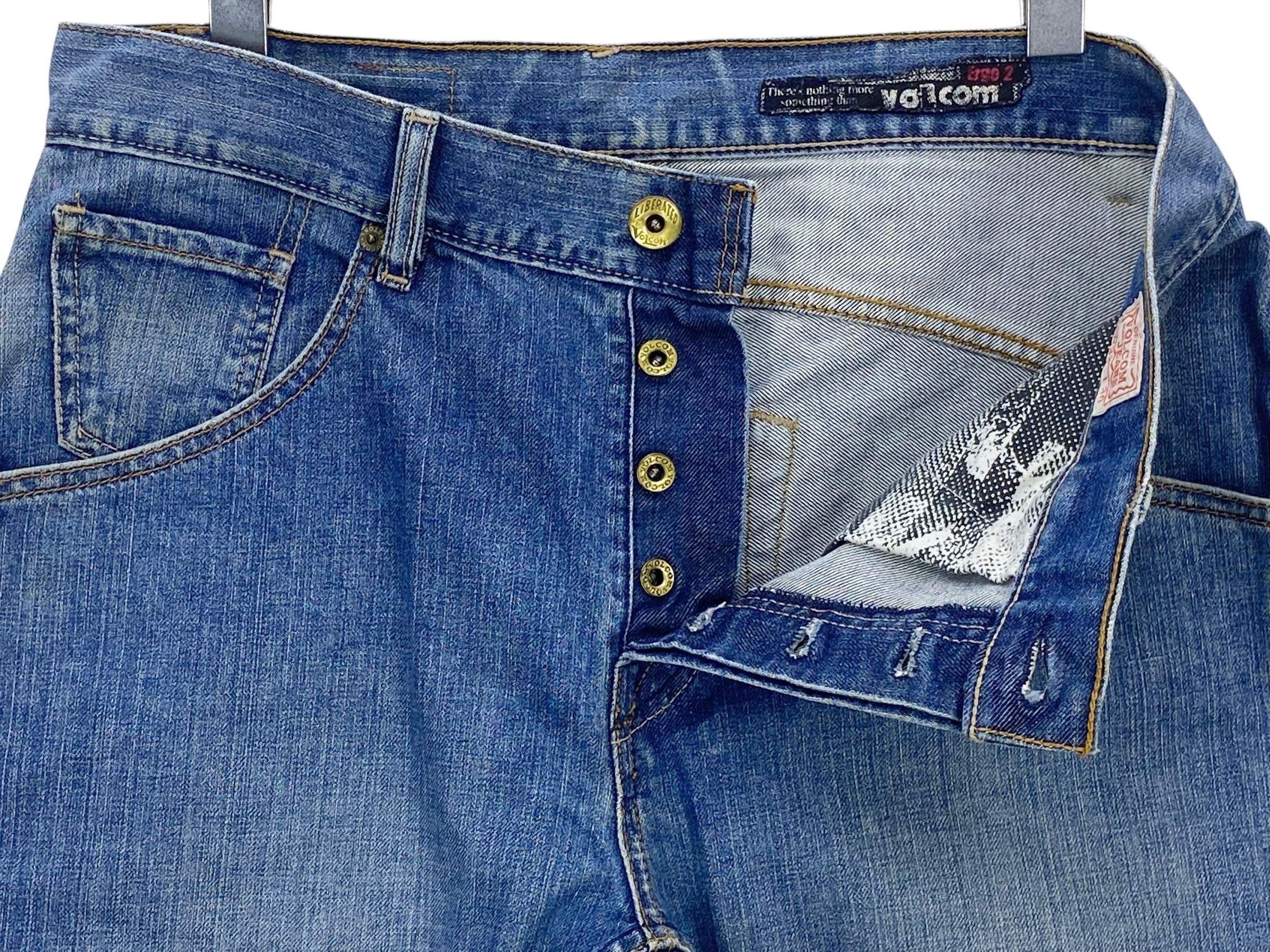 Volcom Volcom Baggy Jeans: Embroidered Hip Hop Skateboard Style Size US 33 - 6 Thumbnail
