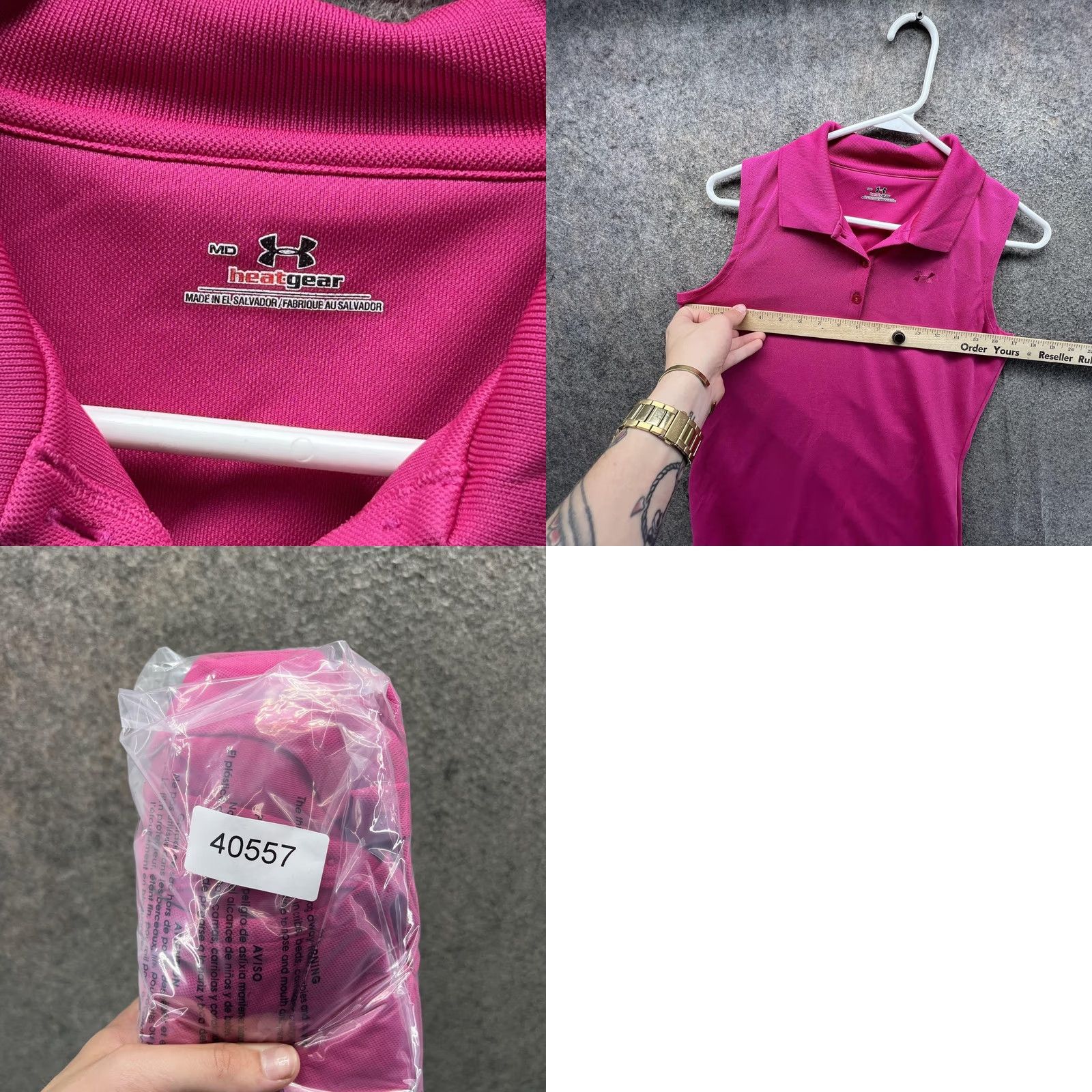 Under Armour Under Armour Polo Shirt Womens Medium Pink HeatGear Sleeveless Golf Athletic Top Size M / US 6-8 / IT 42-44 - 8 Thumbnail