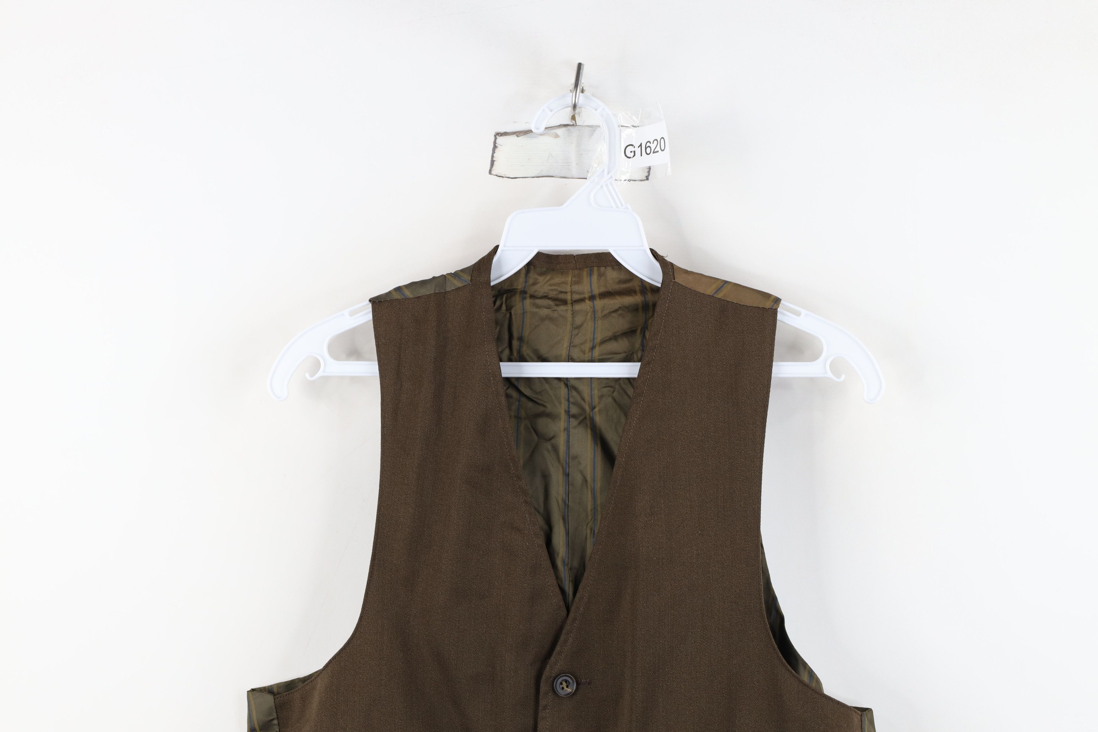 Vintage Vintage 50s 60s Rockabilly Gabardine Vest Jacket Brown USA Size US S / EU 44-46 / 1 - 2 Thumbnail