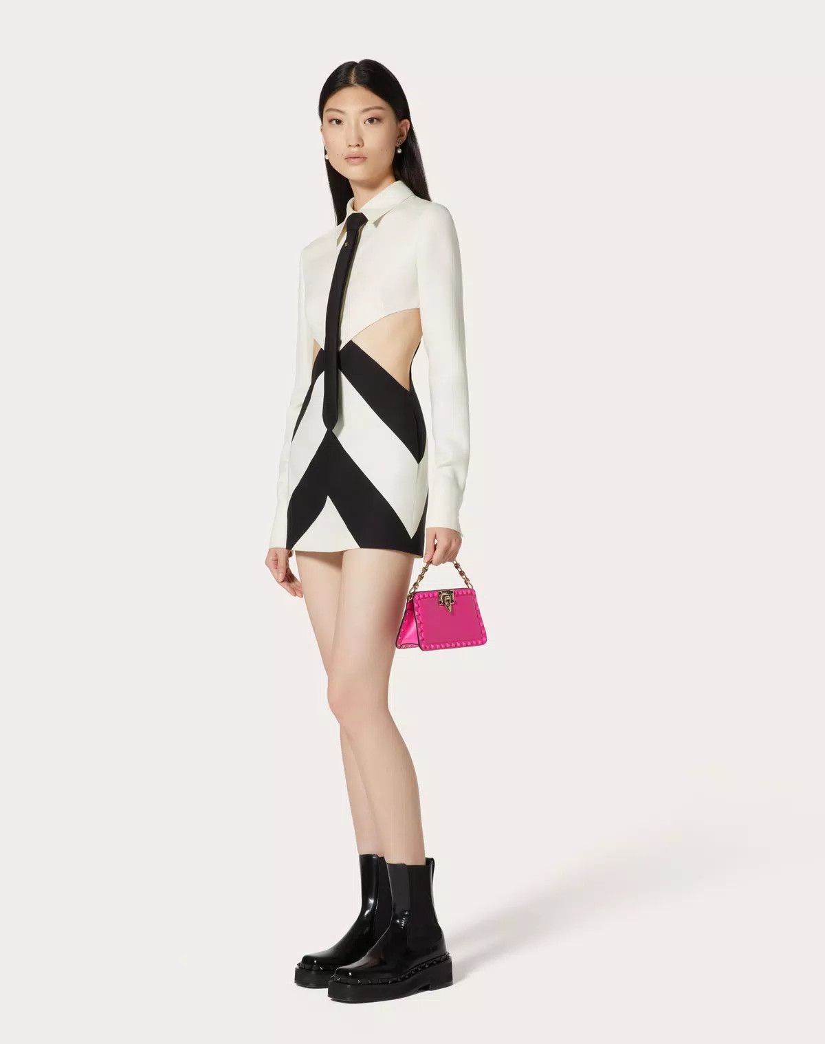 Valentino o1s1wg110625 Strhype Crepe Couture Short Dress in White Size XS / US 0-2 / IT 36-38 - 3 Thumbnail