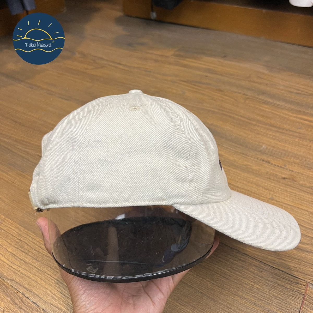 Nike × Vintage Vintage Nike 90’s Embroidered Swoosh Cap Green Visor - Cream Size ONE SIZE - 4 Thumbnail