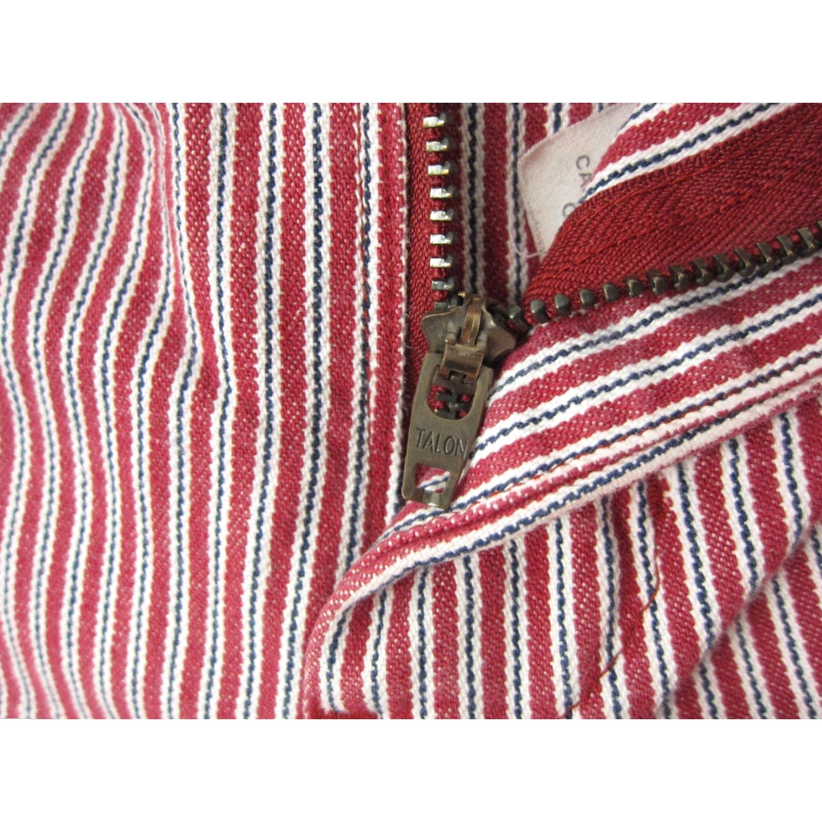 Lee VINTAGE Lee Pants Womens 14 Red Striped Cropped Riveted Talon Zip 80s Drawstring Size 36" / US 14 / IT 50 - 5 Thumbnail