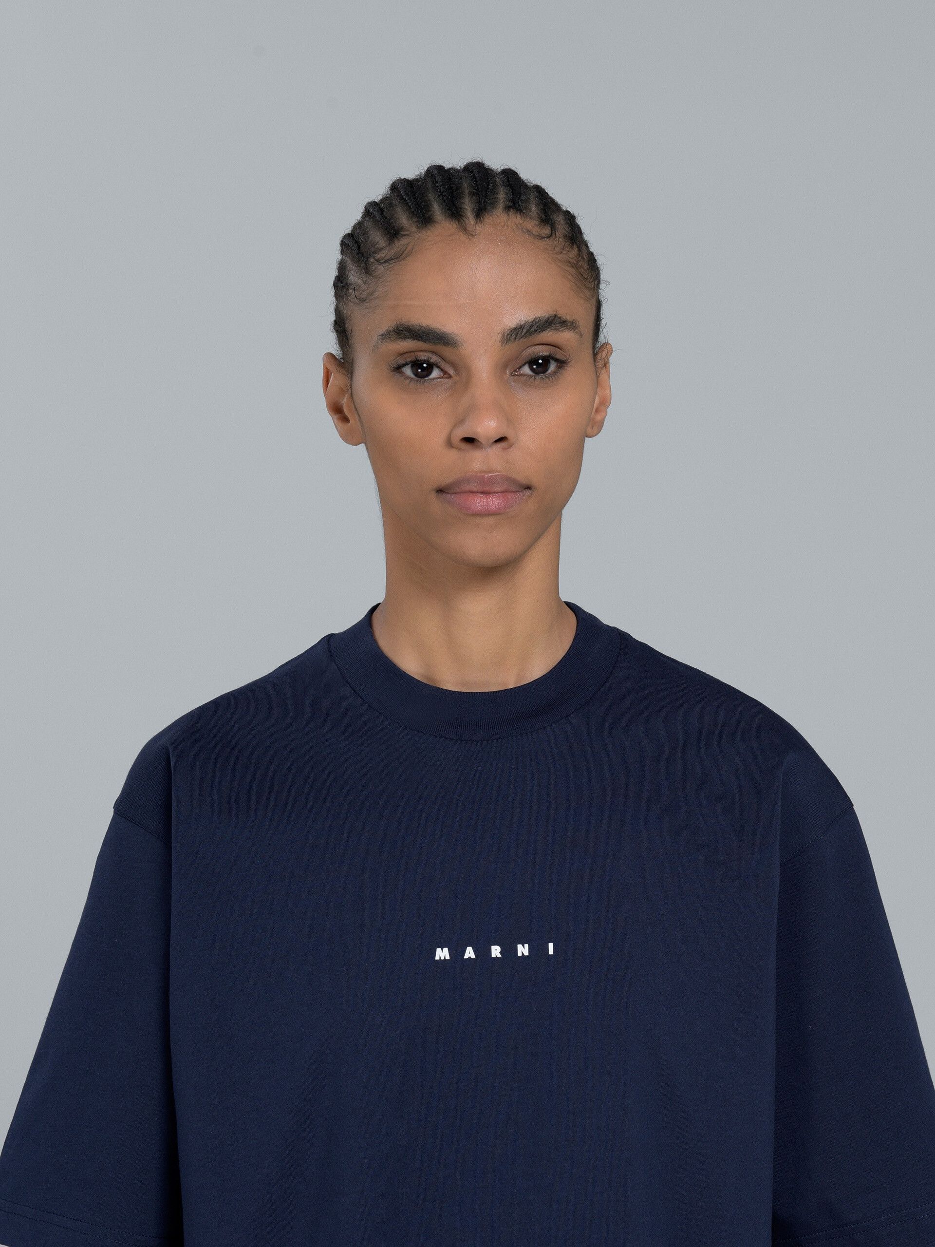 Marni o1f1d3z0825 Logo T-Shirt in Blue Size M / US 6-8 / IT 42-44 - 4 Thumbnail