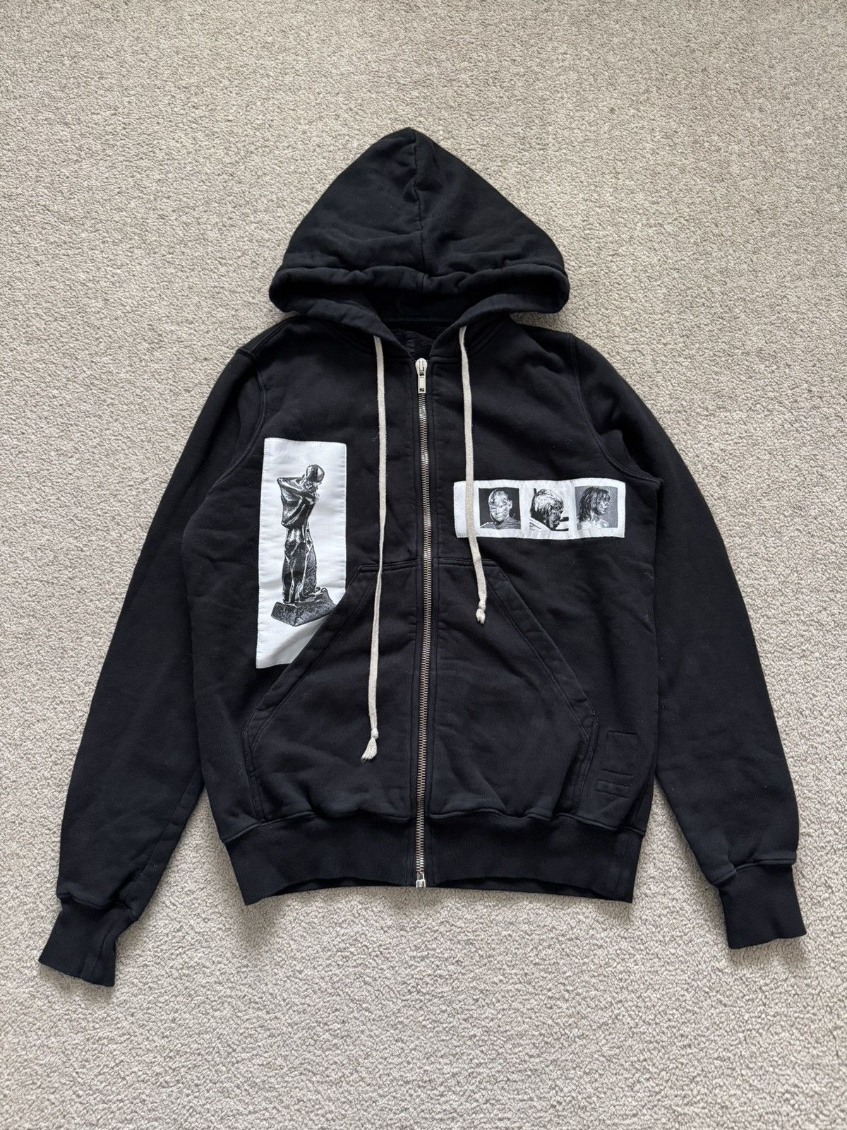 RickOwens drkshdw クロップドジップ DRKSHDW BY RICK OWENS Dégradé Cotton-Jersey Zip-Up Hoodie
