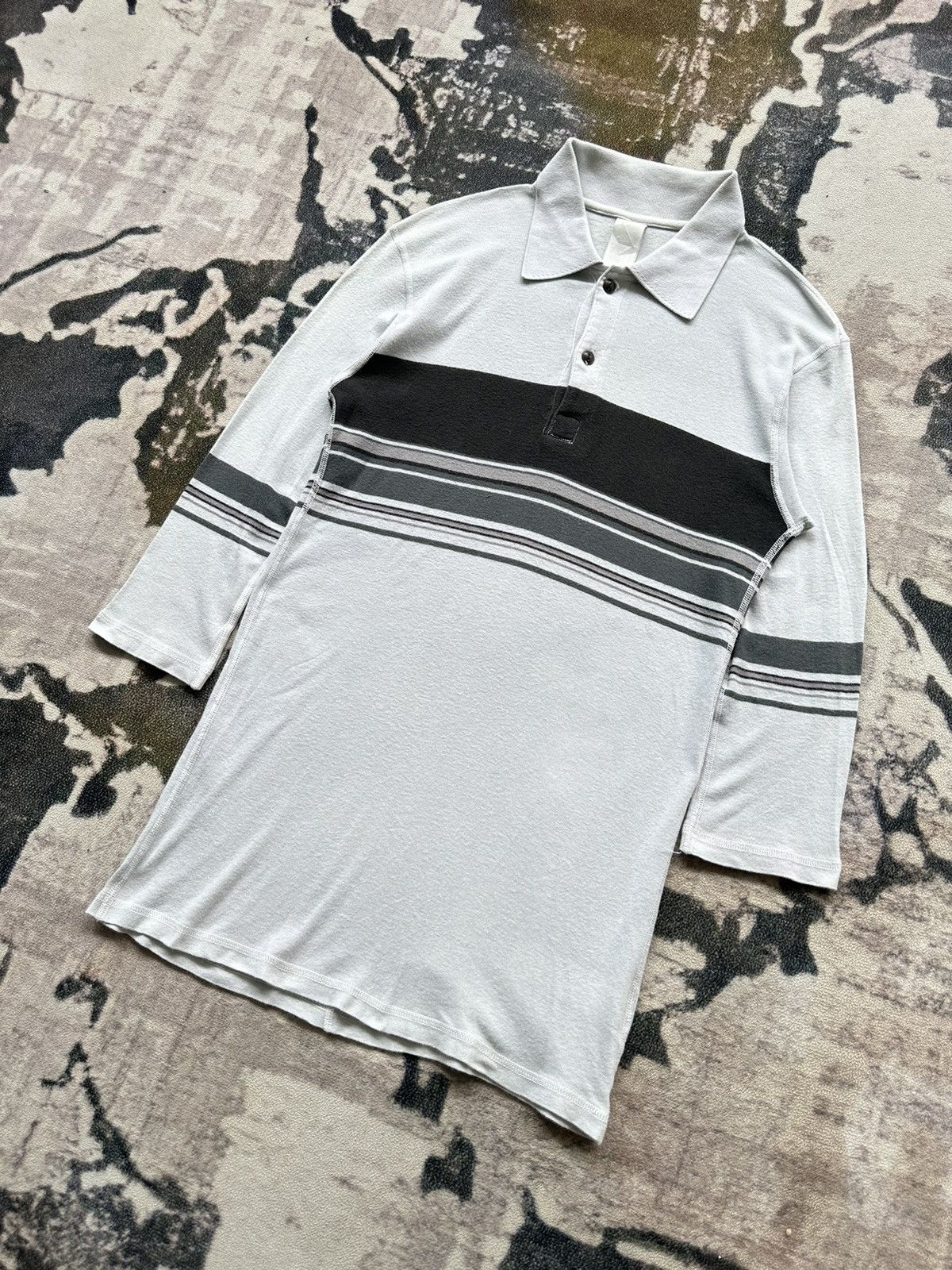 Attachment 2000s Attachment Japan striped polo quarter sleeve Size US M / EU 48-50 / 2 - 3 Thumbnail