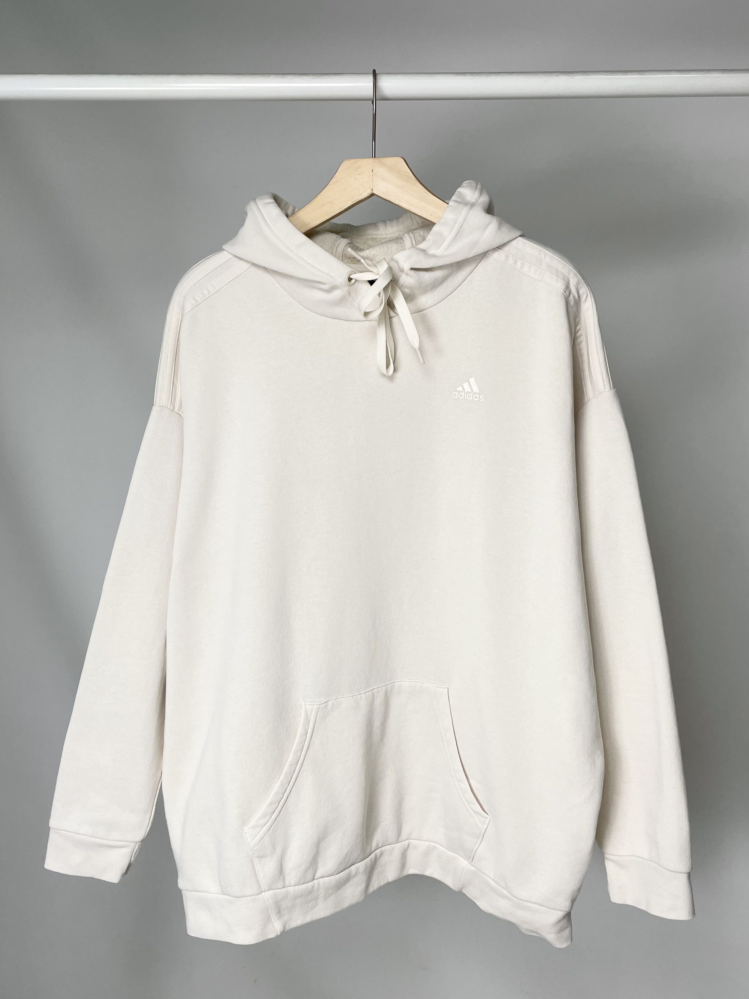 Adidas Adidas ( Size S ) Beige Cream Boxy Baggy Fit Hoodie Size S / US 4 / IT 40 - 1 Thumbnail