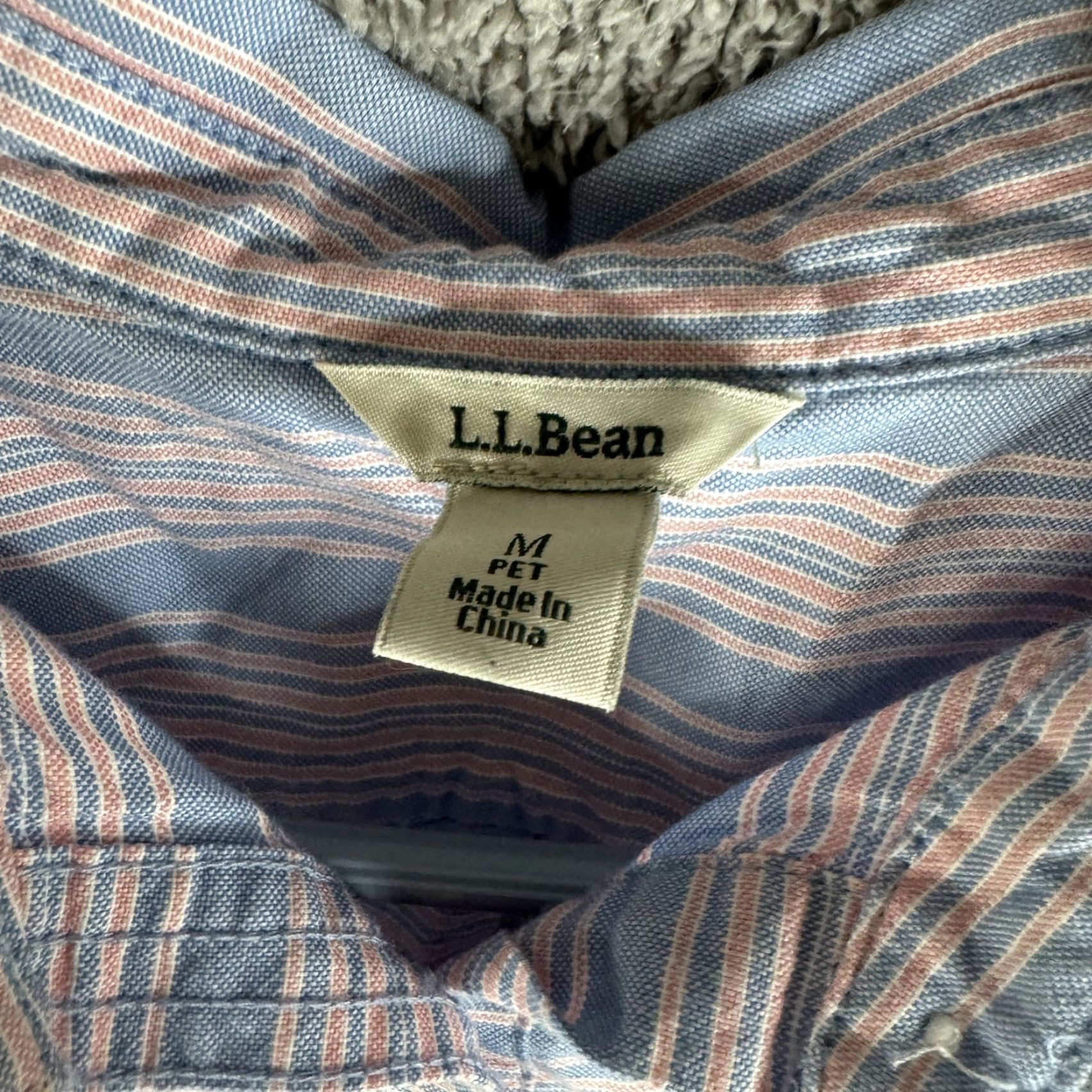 Vintage L.L.Bean Shirt Womens Medium Petite Blue Striped Popover Roll Tab Sleeve Shirt Size M / US 6-8 / IT 42-44 - 7 Thumbnail