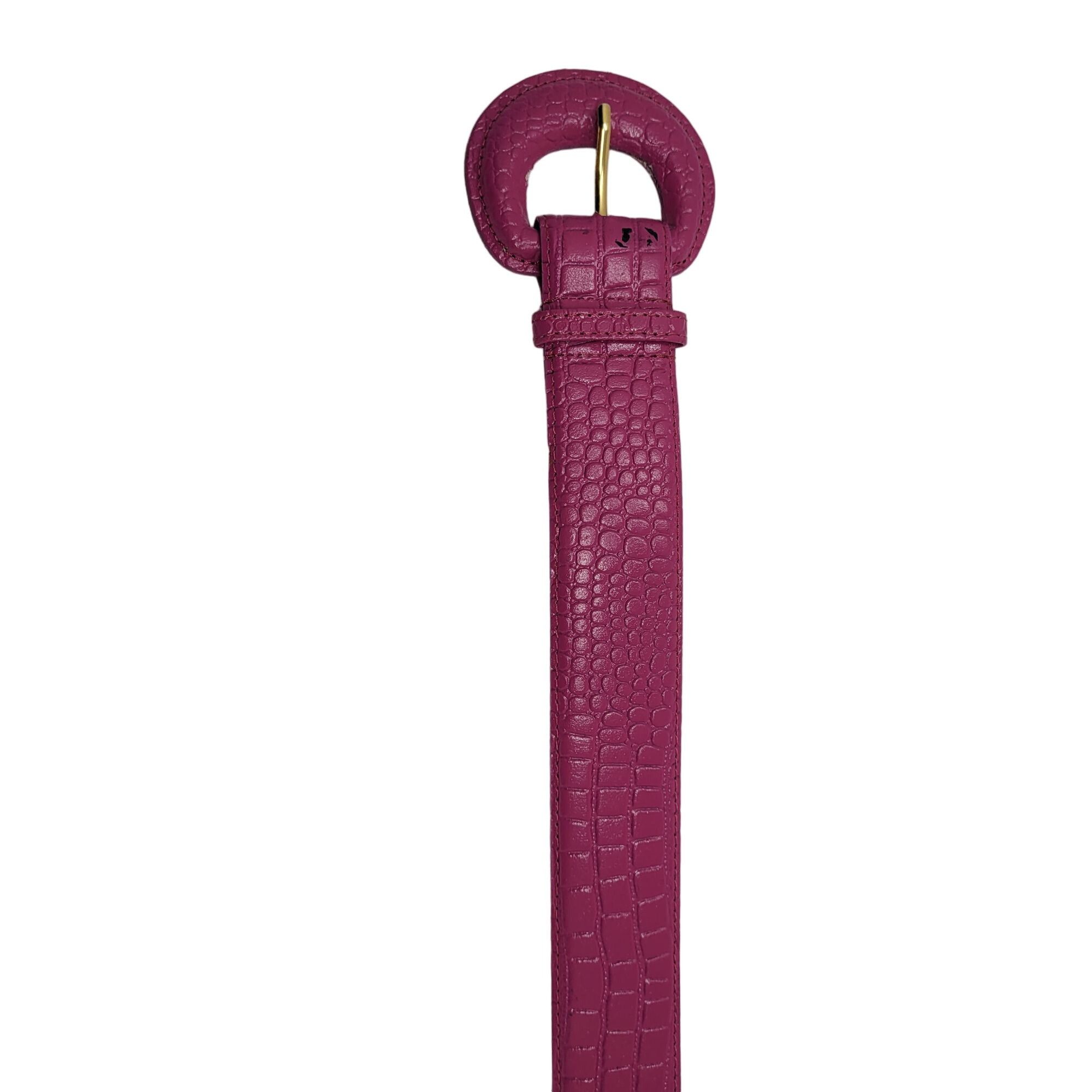 Vintage Vintage 80's Genuine Leather Belt L Fuchsia Hot Pink Croc Em Size ONE SIZE - 9 Thumbnail
