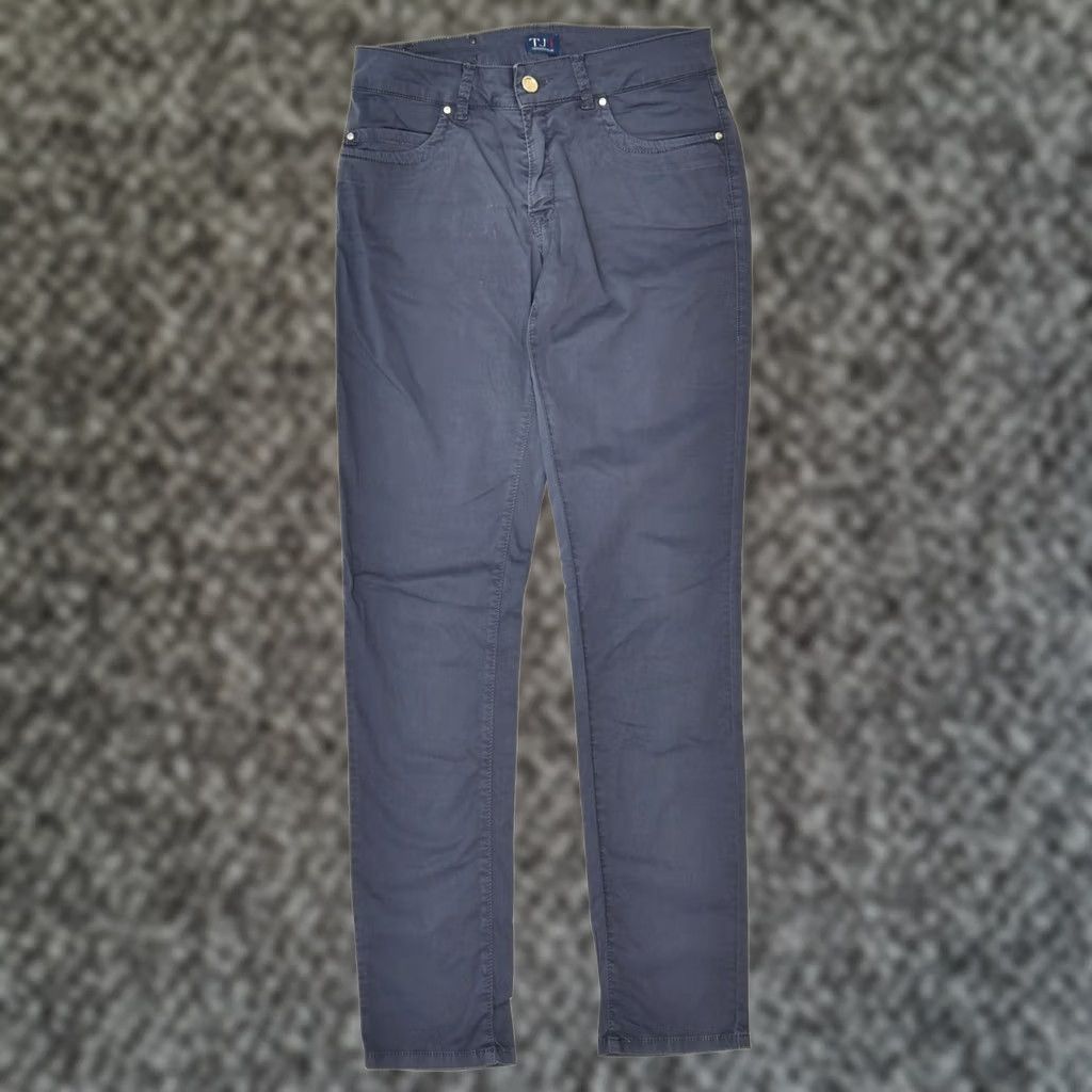Trussardi TRUSSARDI Womens Slim Casual Trousers Blue Cotton W25 L30 Size 42" / US 20 - 1 Thumbnail
