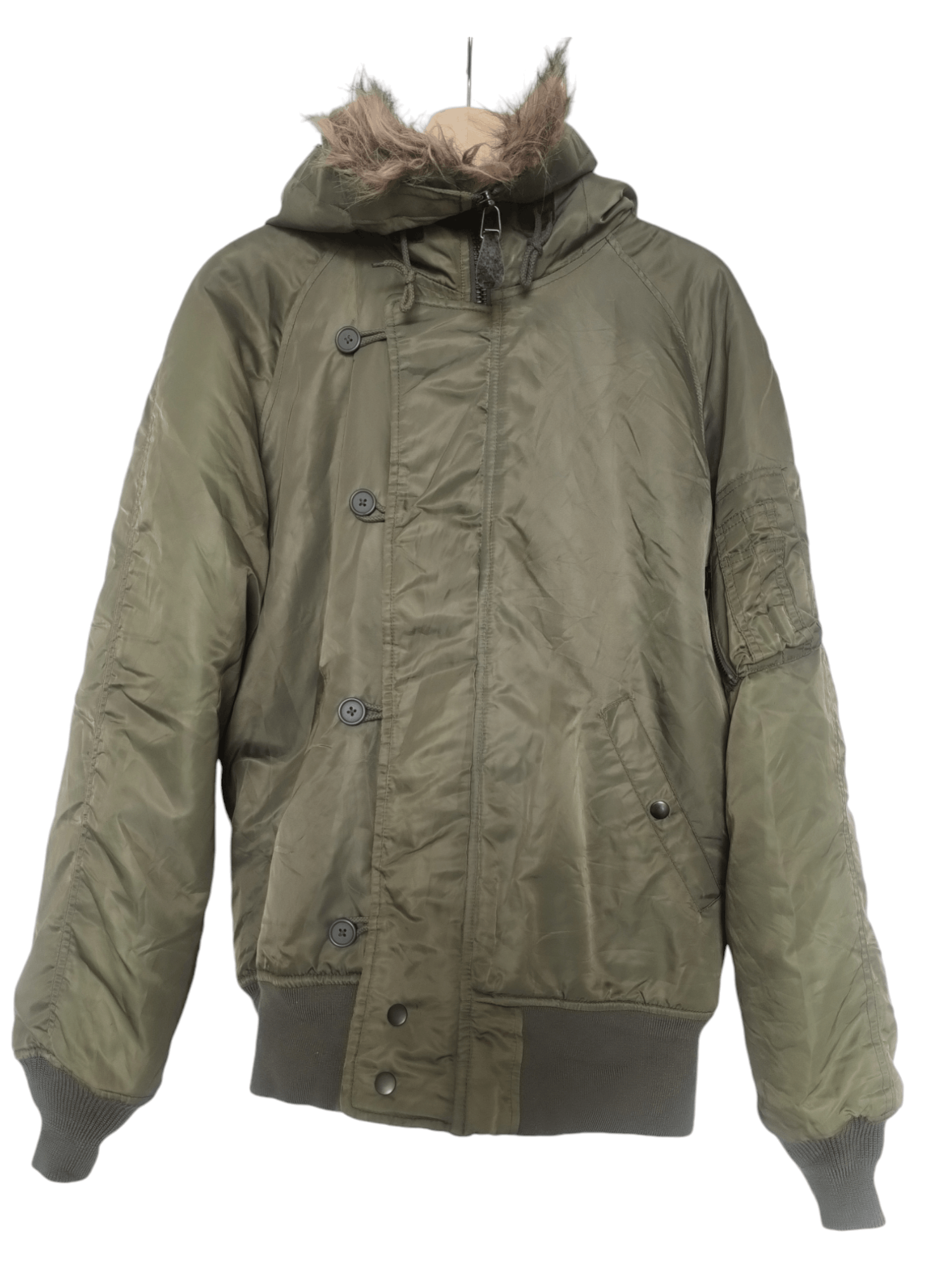 Avirex × Vintage Avirex Flight Bomber Faux Fur Hoodie Jacket Size US L / EU 52-54 / 3 - 1 Thumbnail