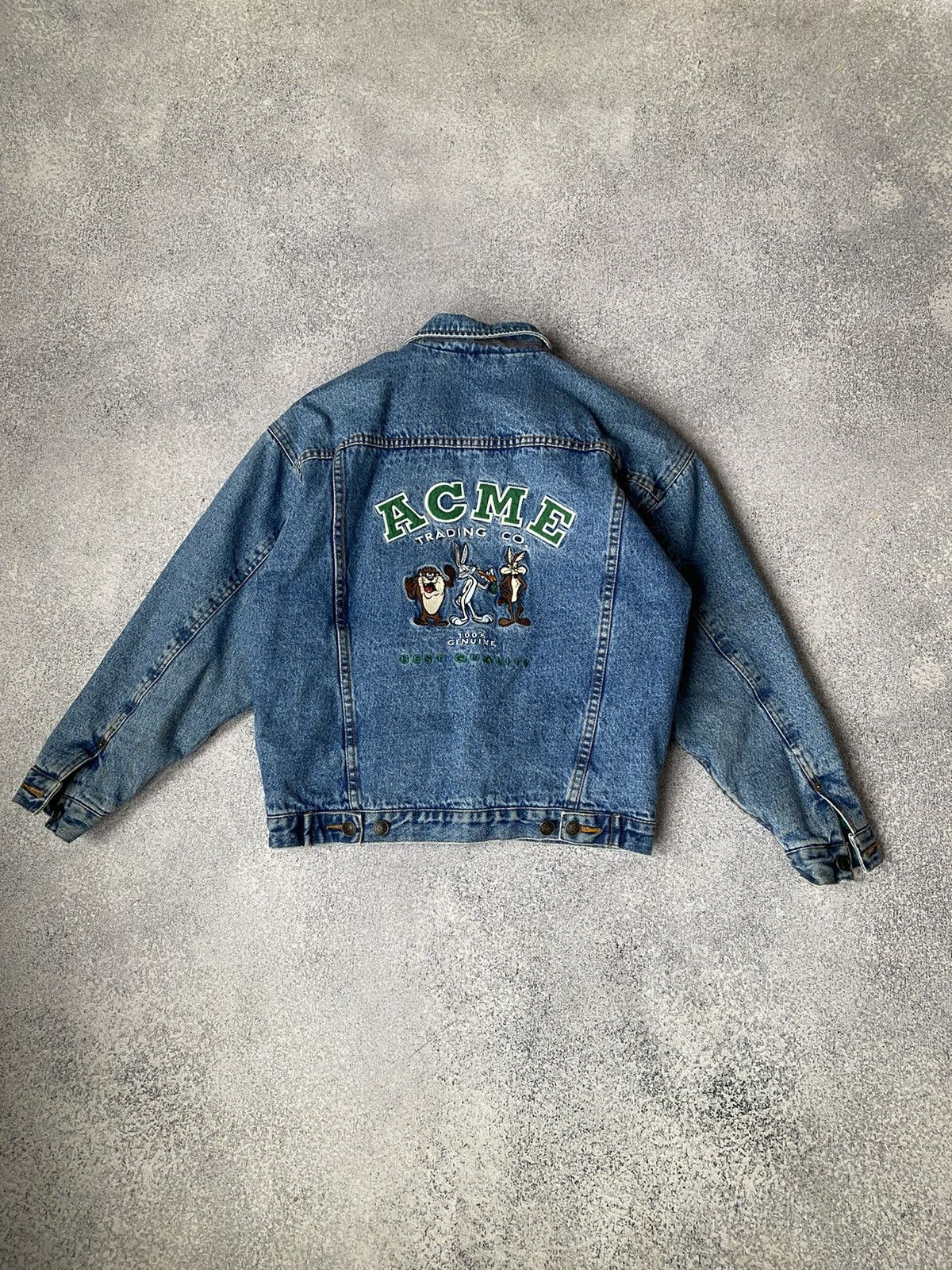 VTG 90s Looney Tunes Warner Bros Acme Trading Jean Jacket