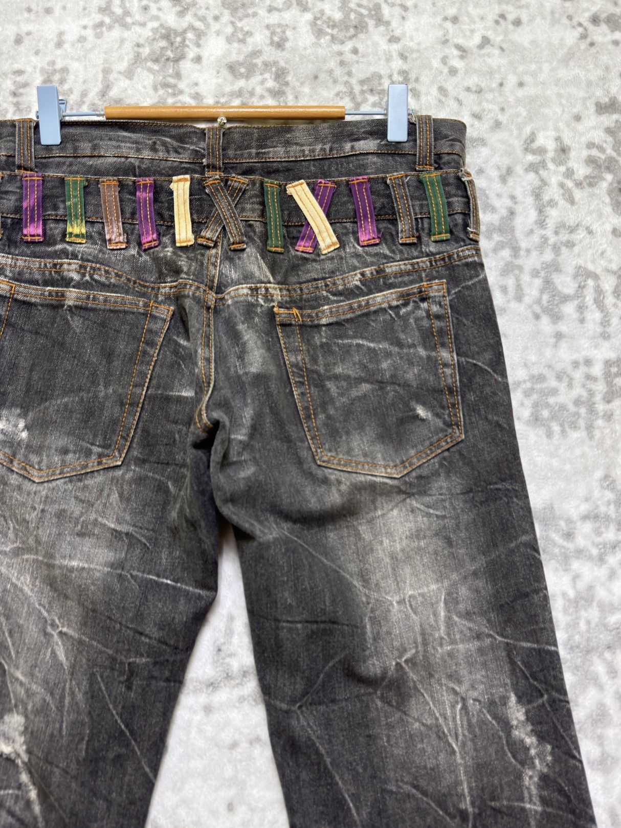 Hysteric Glamour Vintage Y2K Nylaus Double Waist Acid Wash Distressed Denim Size US 31 - 10 Thumbnail