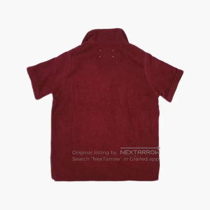 Maison Margiela Red Hooded Short Sleeve Sweatshirt 0079.