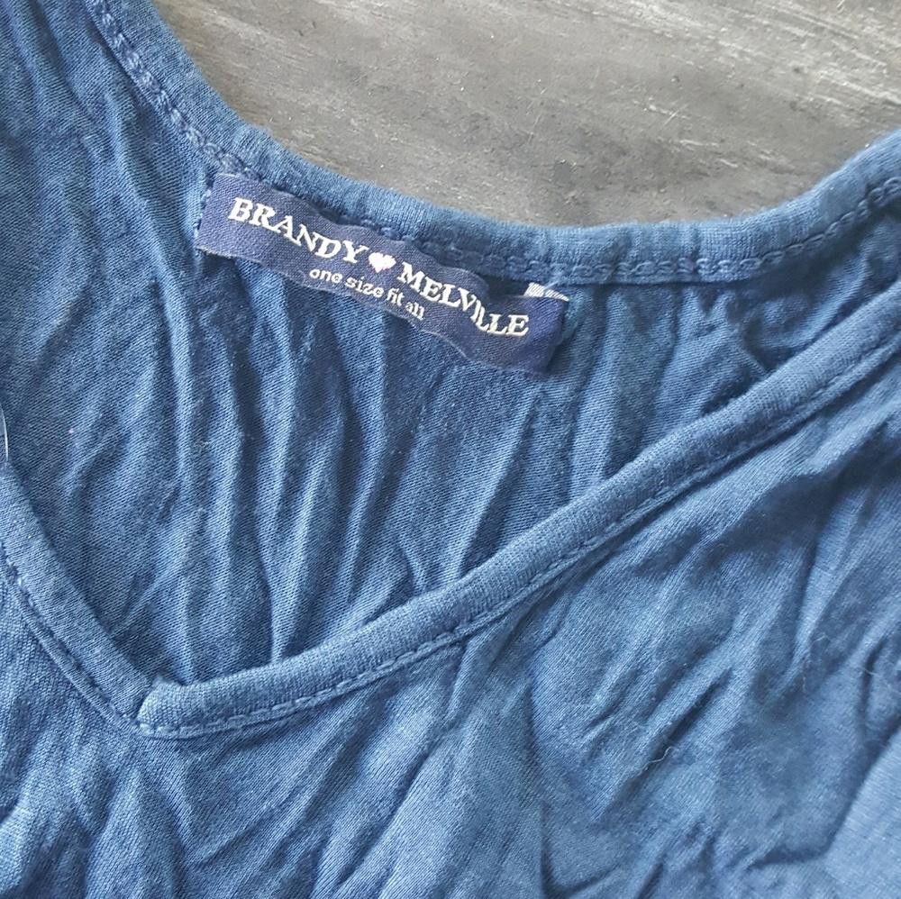 Designer Blue Classic Long Melville Vneck Tank Size ONE SIZE - 3 Thumbnail