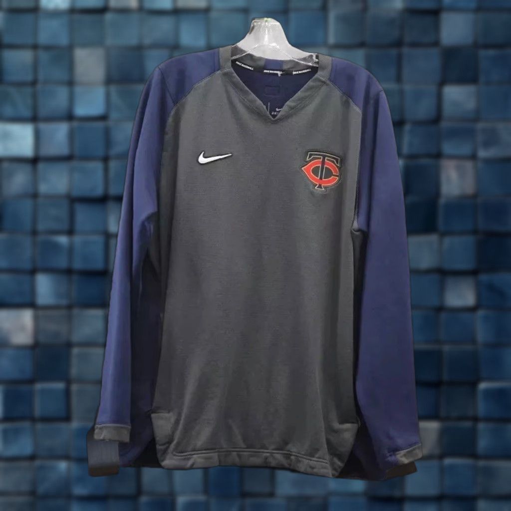 MLB MLB Minnesota Twins Mens Gray/Blue Performance Windbreaker V-neck Sweater Size L Size US L / EU 52-54 / 3 - 1 Thumbnail