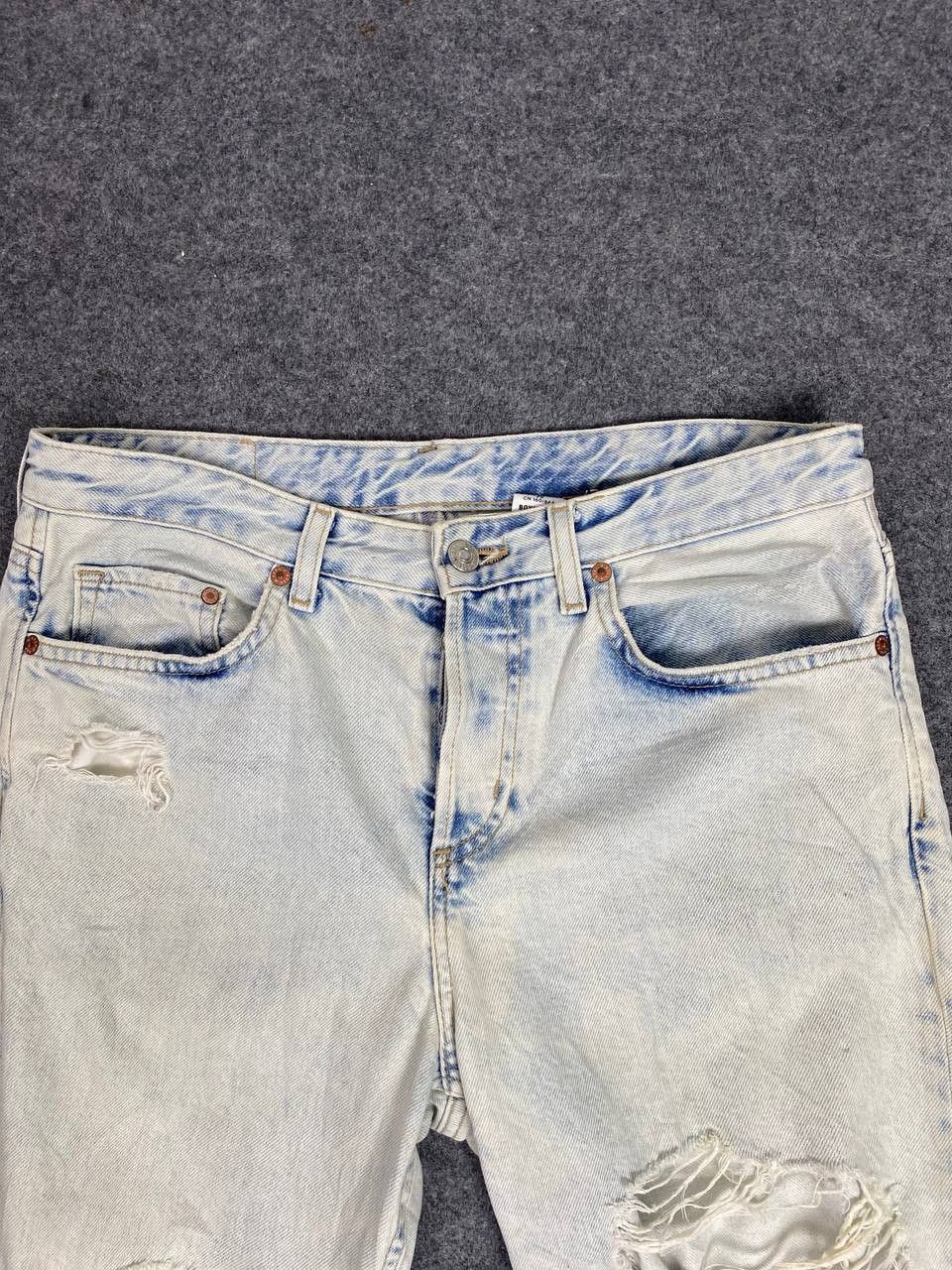 Other &denim acid wash distressed denim nice design Size US 33 - 13 Thumbnail