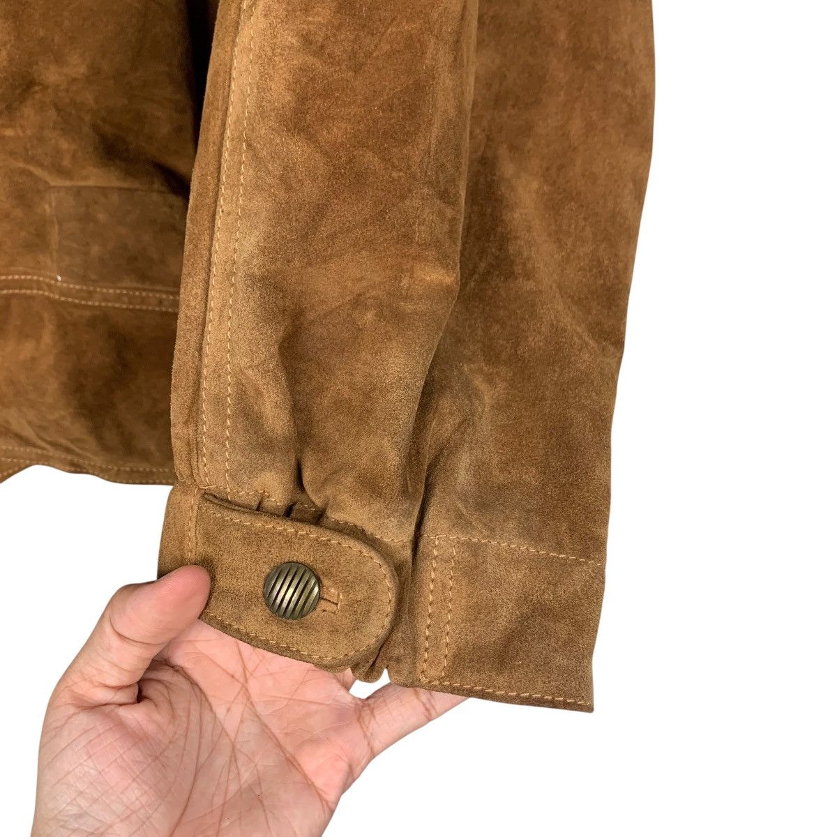 Vintage 80s SACIP Made in Italy Deer Suede Leather Jacket #2552-C115 Size US M / EU 48-50 / 2 - 13 Thumbnail