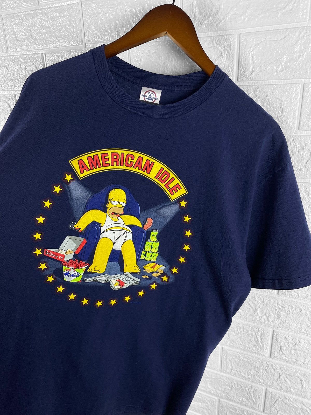 Pre-owned The Simpsons X Vintage Homer Simpson American Idle T Shirt In Blue